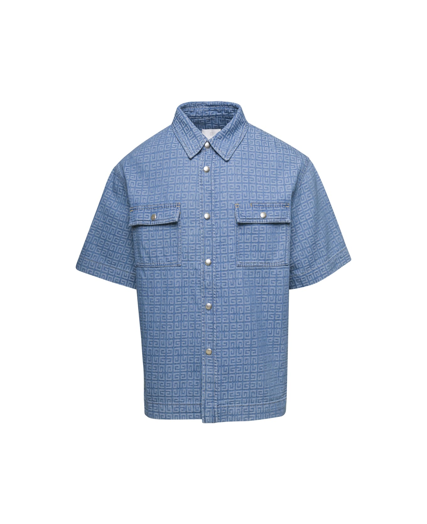 Givenchy Short Sleeves Boxy Fit Denim Shirt - LIGHT BLUE シャツ