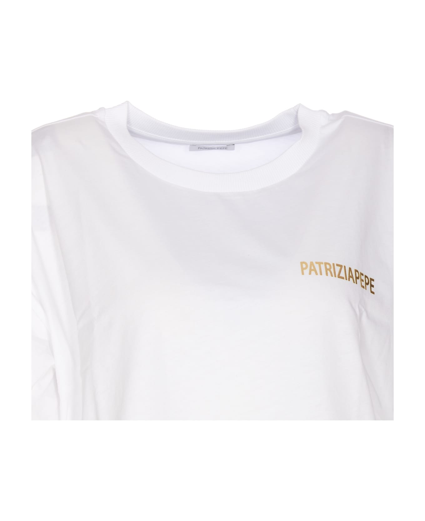 Patrizia Pepe Logo T-shirt With Studs - White