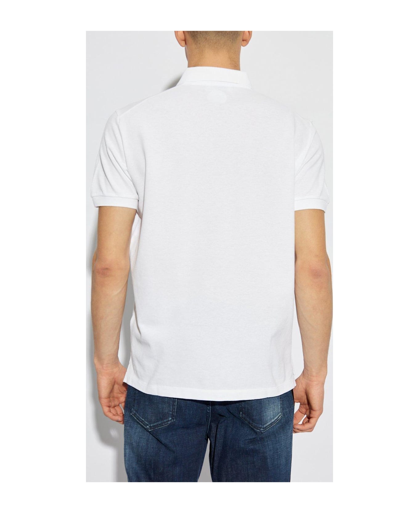 Dsquared2 Logo Detailed Short-sleeved Polo Shirt - White + Black Print