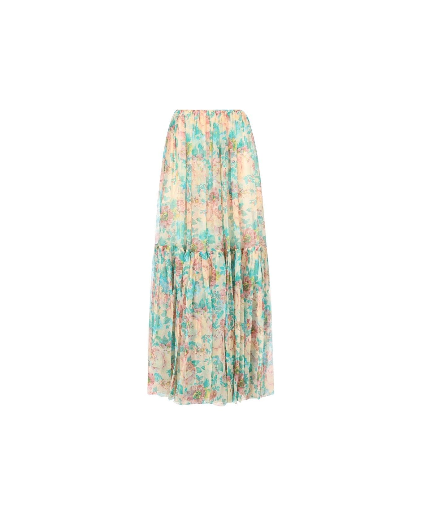 Chloé Gathered Maxi Skirt - Beige