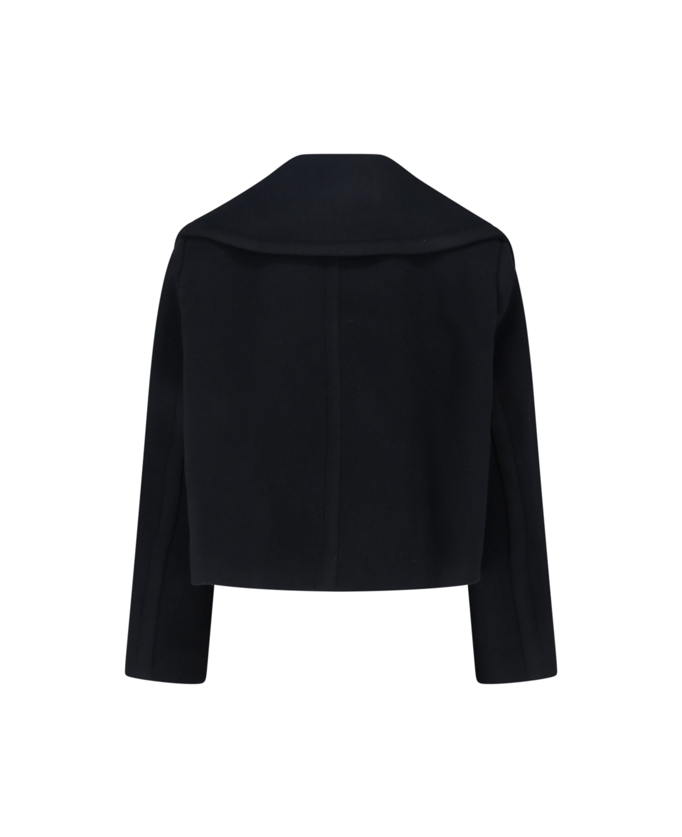 Patou Short Double-breasted Coat - Black   コート＆ジャケット