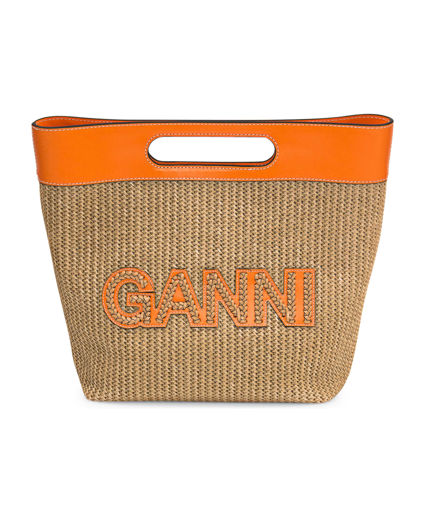 Ganni Medium Kraft Bag - VIBRANT ORANGE トートバッグ