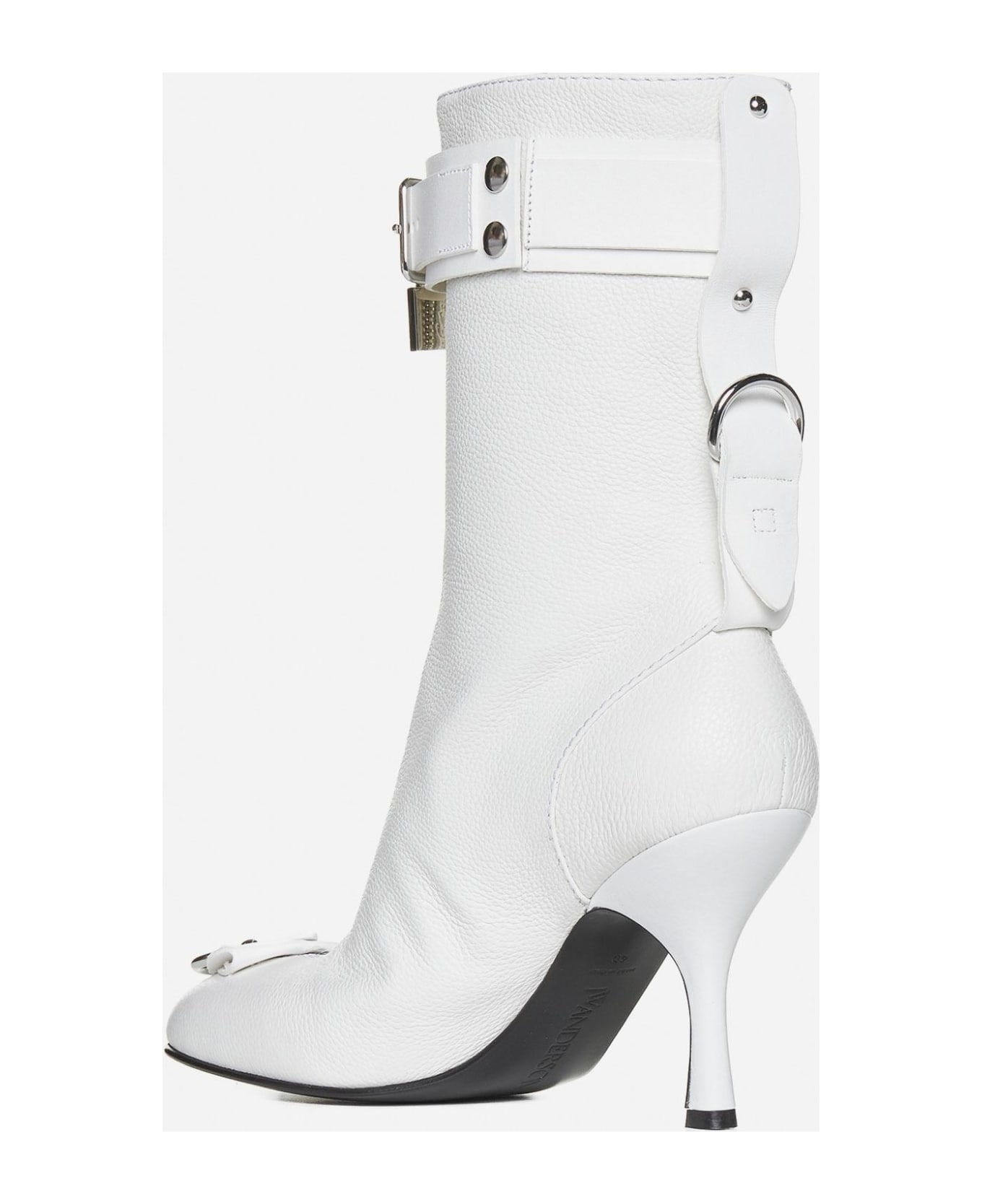 J.W. Anderson Punk Leather Ankle Boots - White