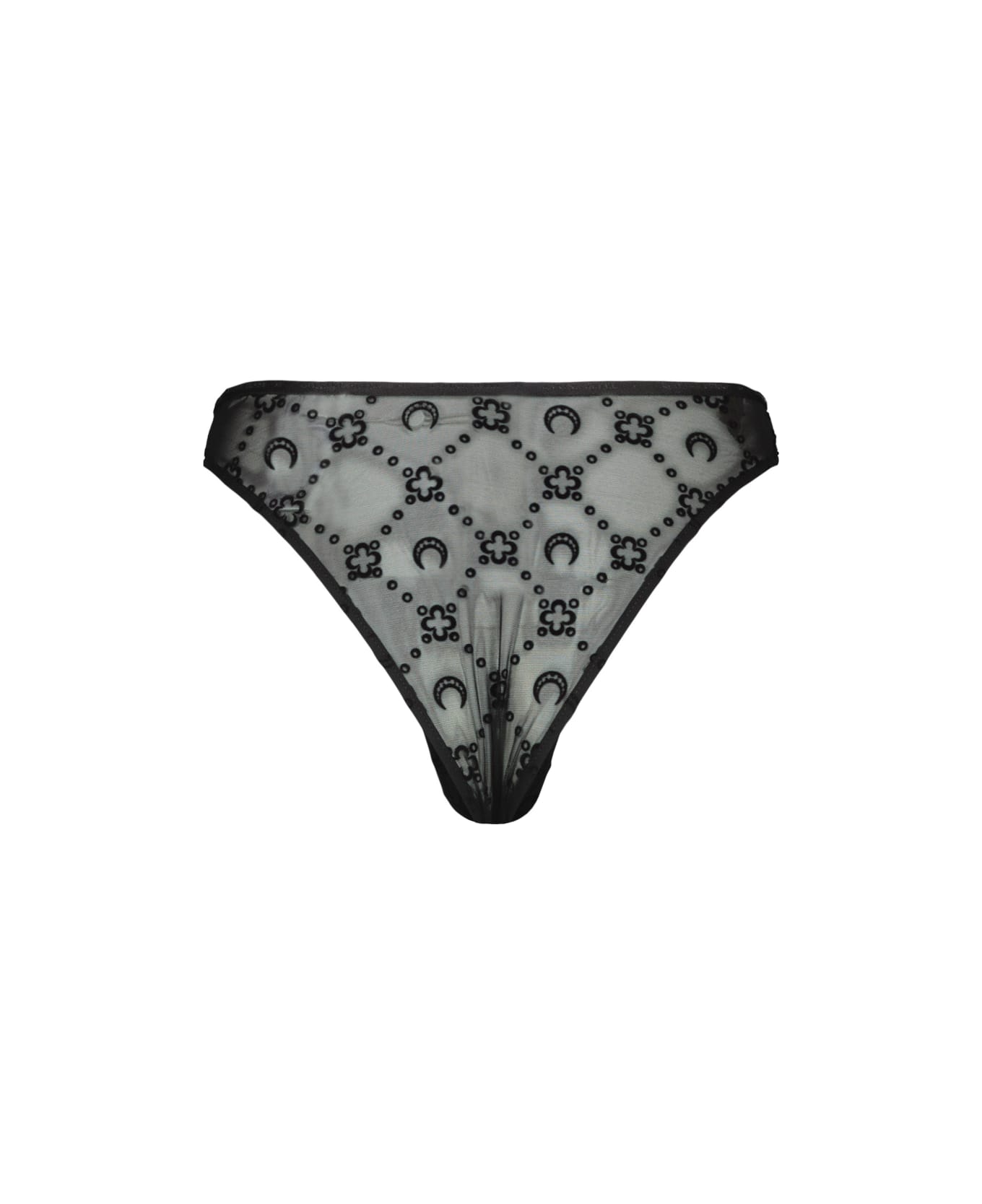 Marine Serre Recycled Mesh Flock Panties - Black