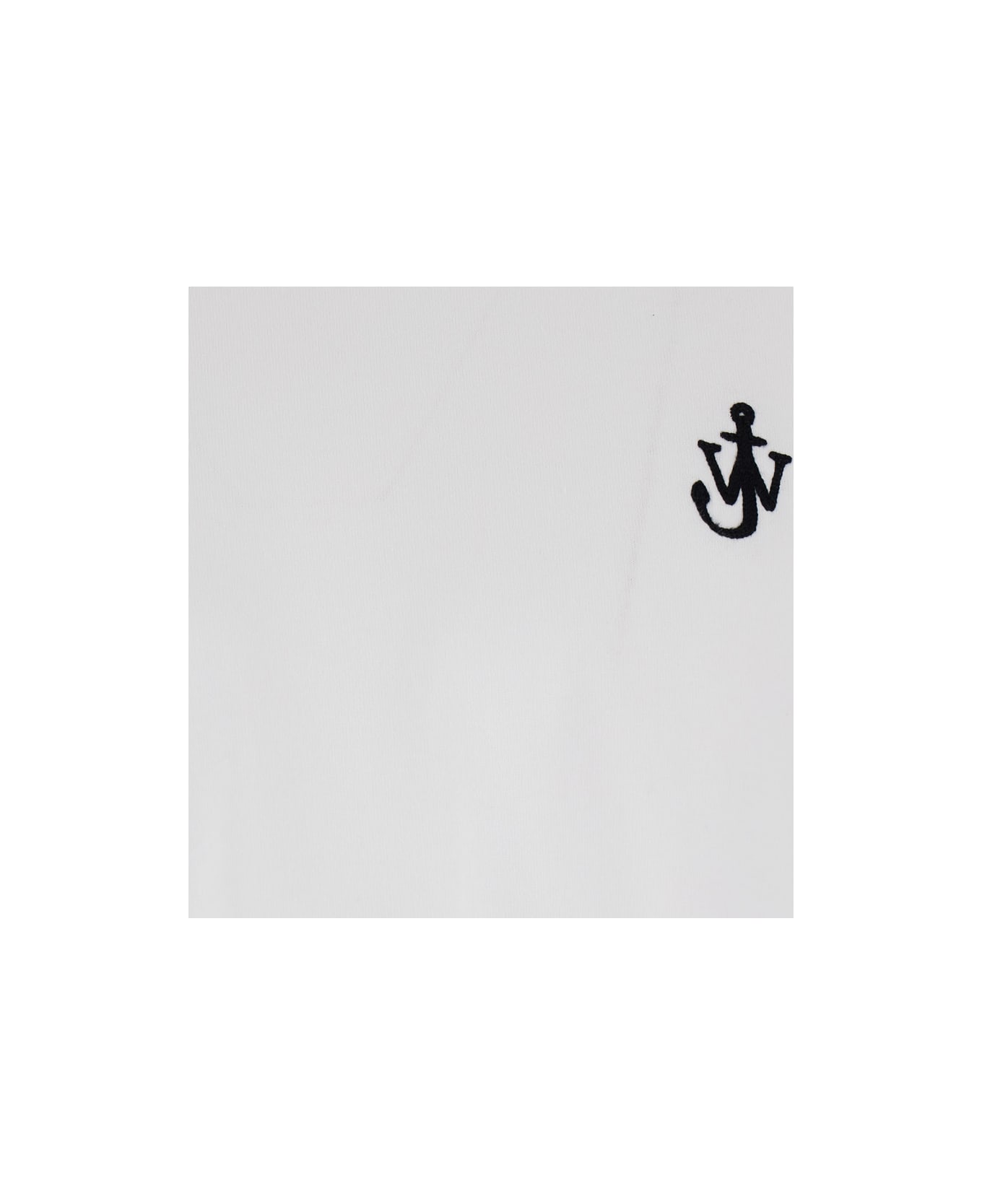 J.W. Anderson White Crewneck T-shirt With Logo Embroidery On The Front In Cotton Man - White