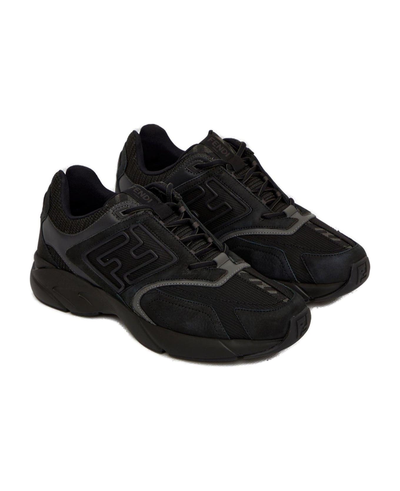 Fendi Faster Ff-embossed Detail Low-top Sneakers - Black