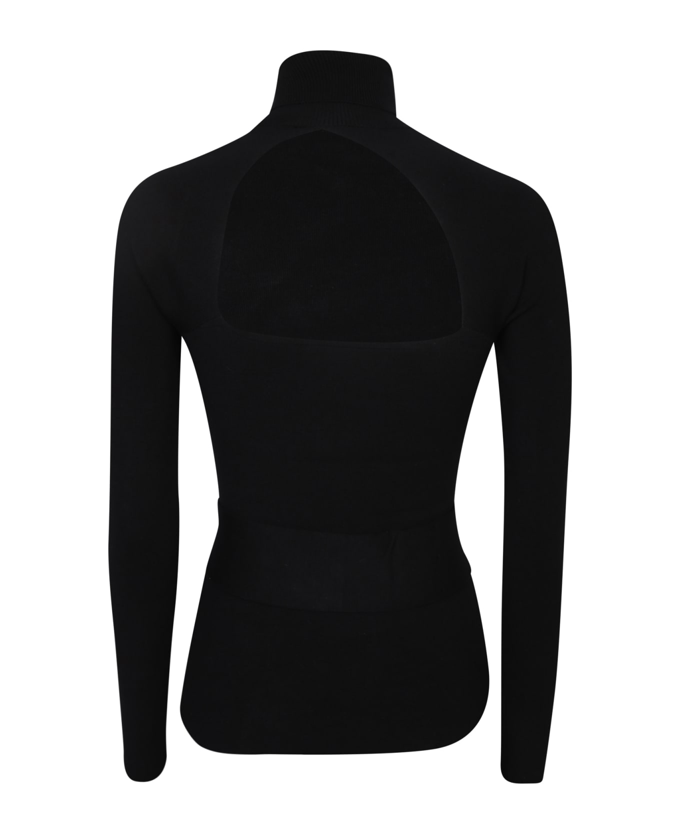 Liu-Jo Cut-out Belt Turtleneck Sweater - Black