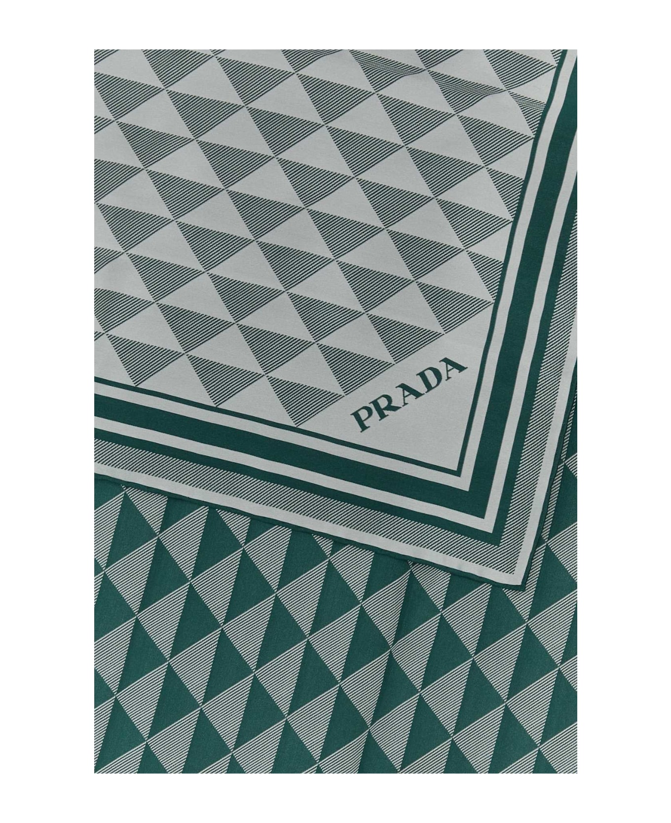 Prada Embroidered Silk Foulard - SMERALDO