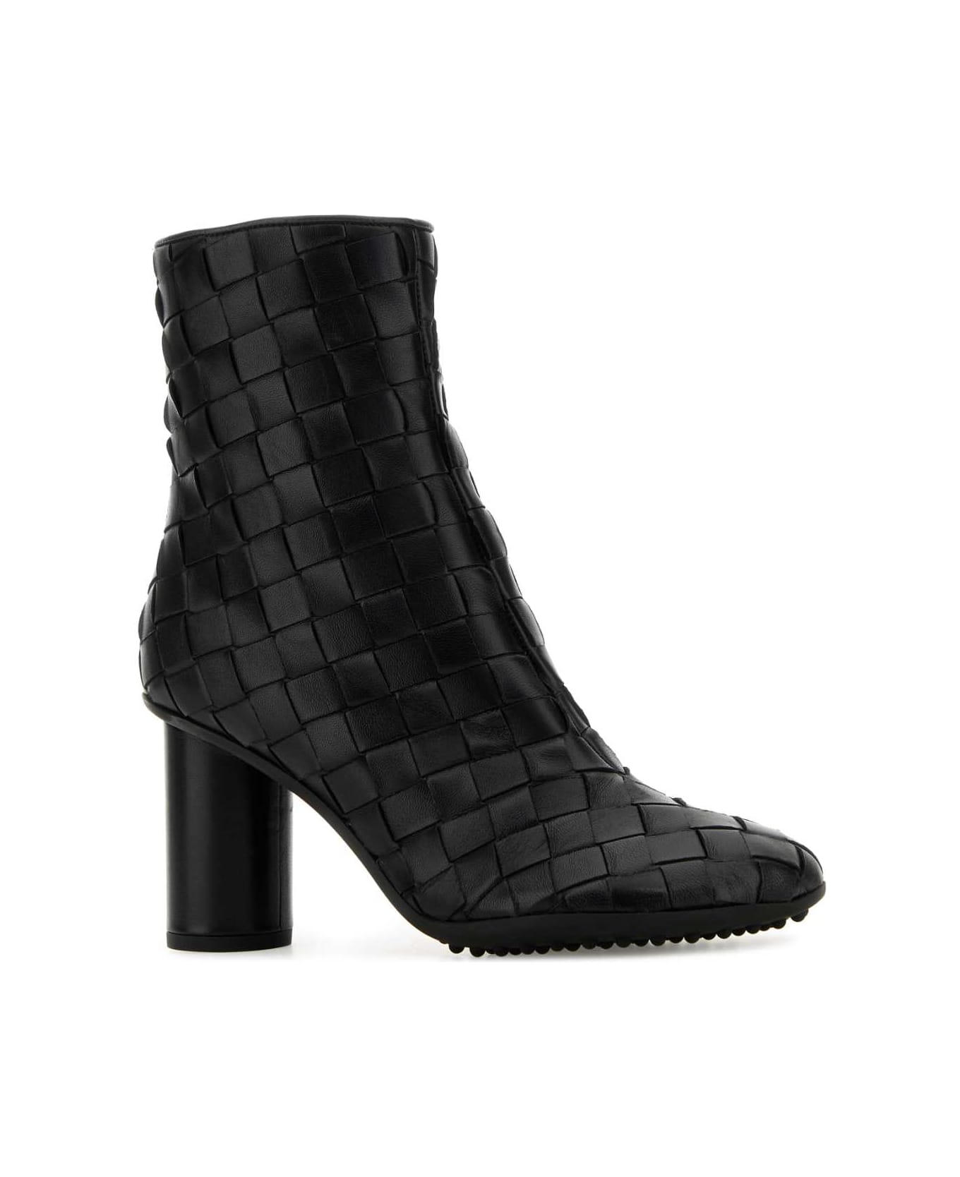 Bottega Veneta Black Leather Atomic Ankle Boots - Black