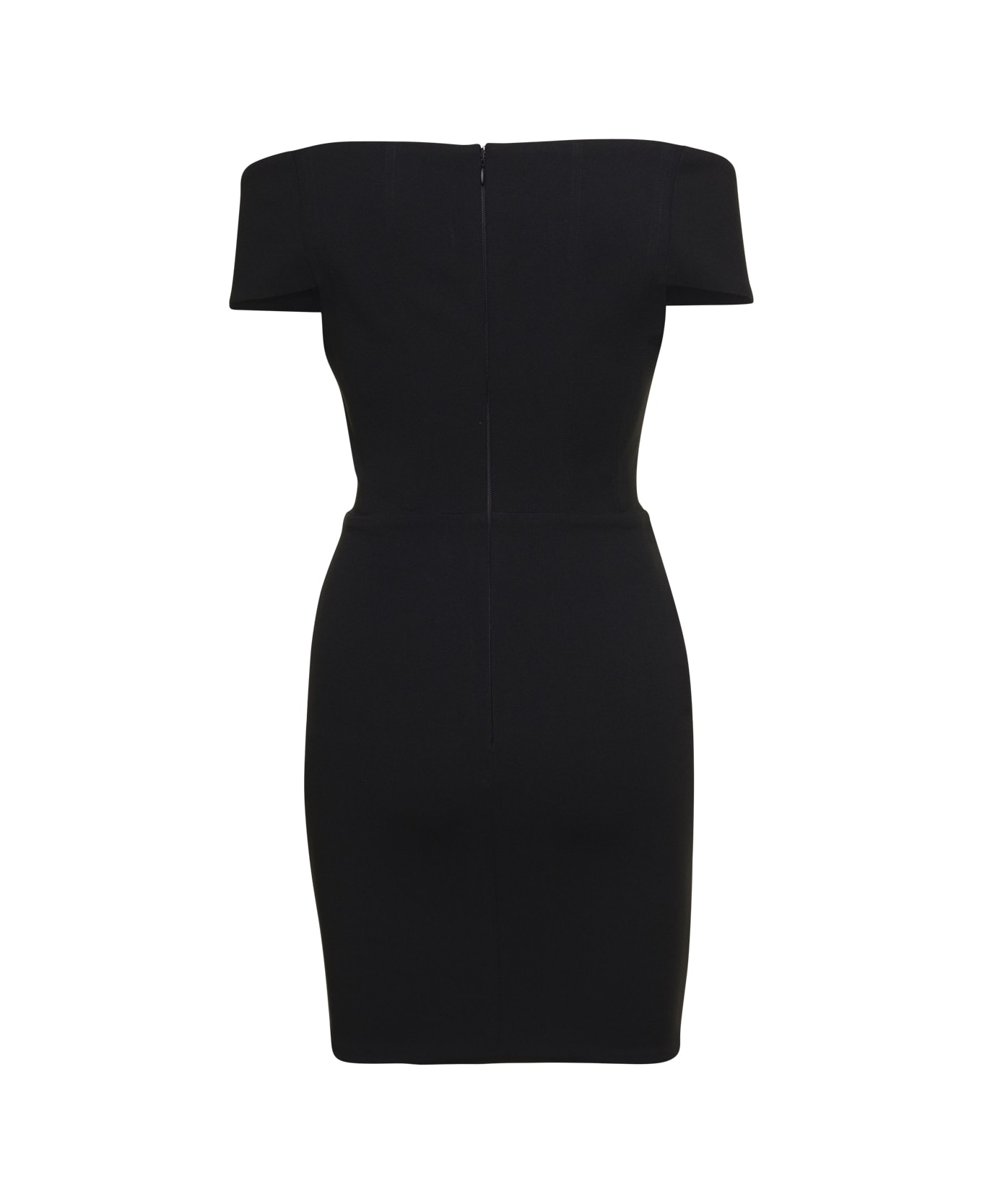 Solace London 'lola' Mini Black Dress With Plunging Sweetheart Neckline In Stretch Crepe Woman Solace London - Black