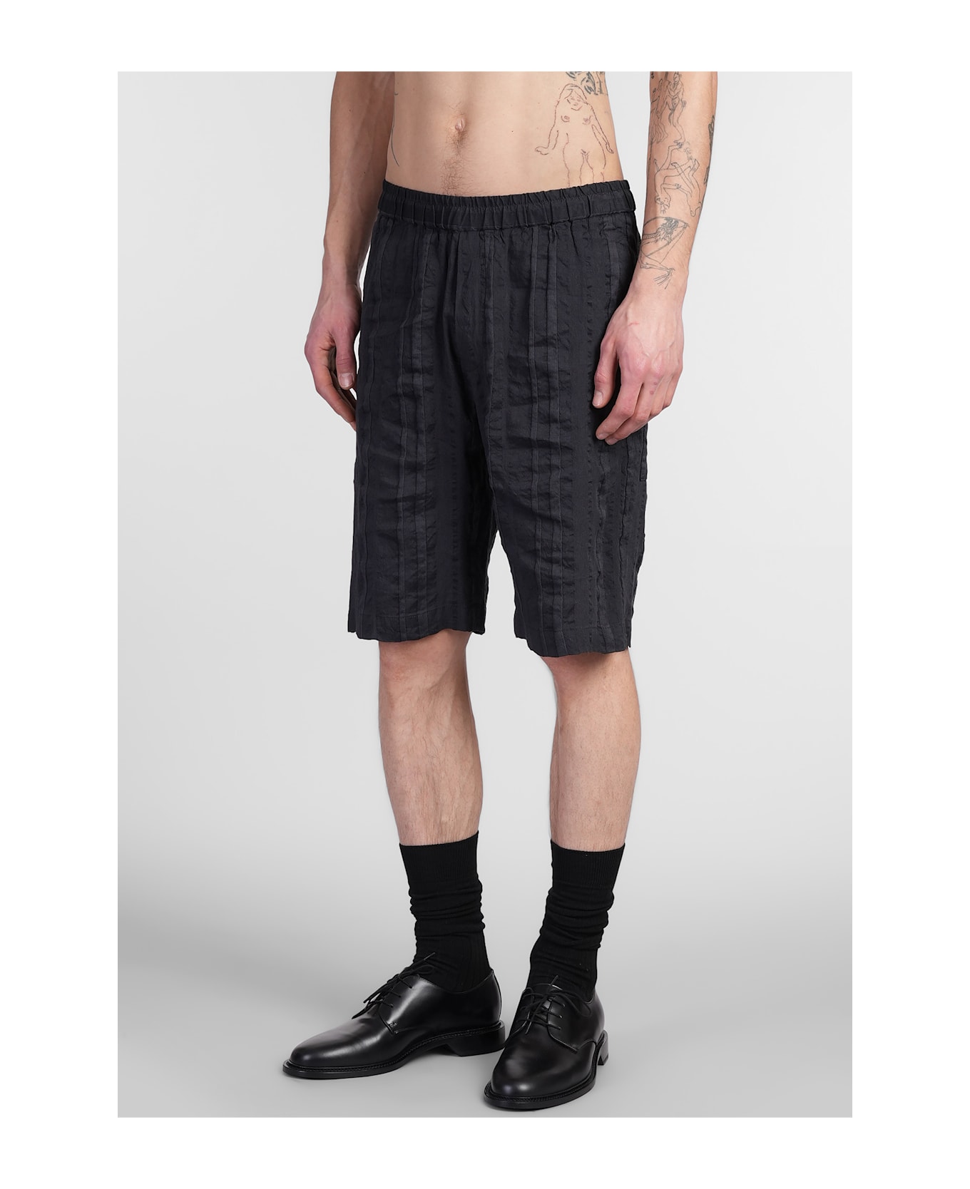 Barena Canariol Shorts In Blue Linen - blue