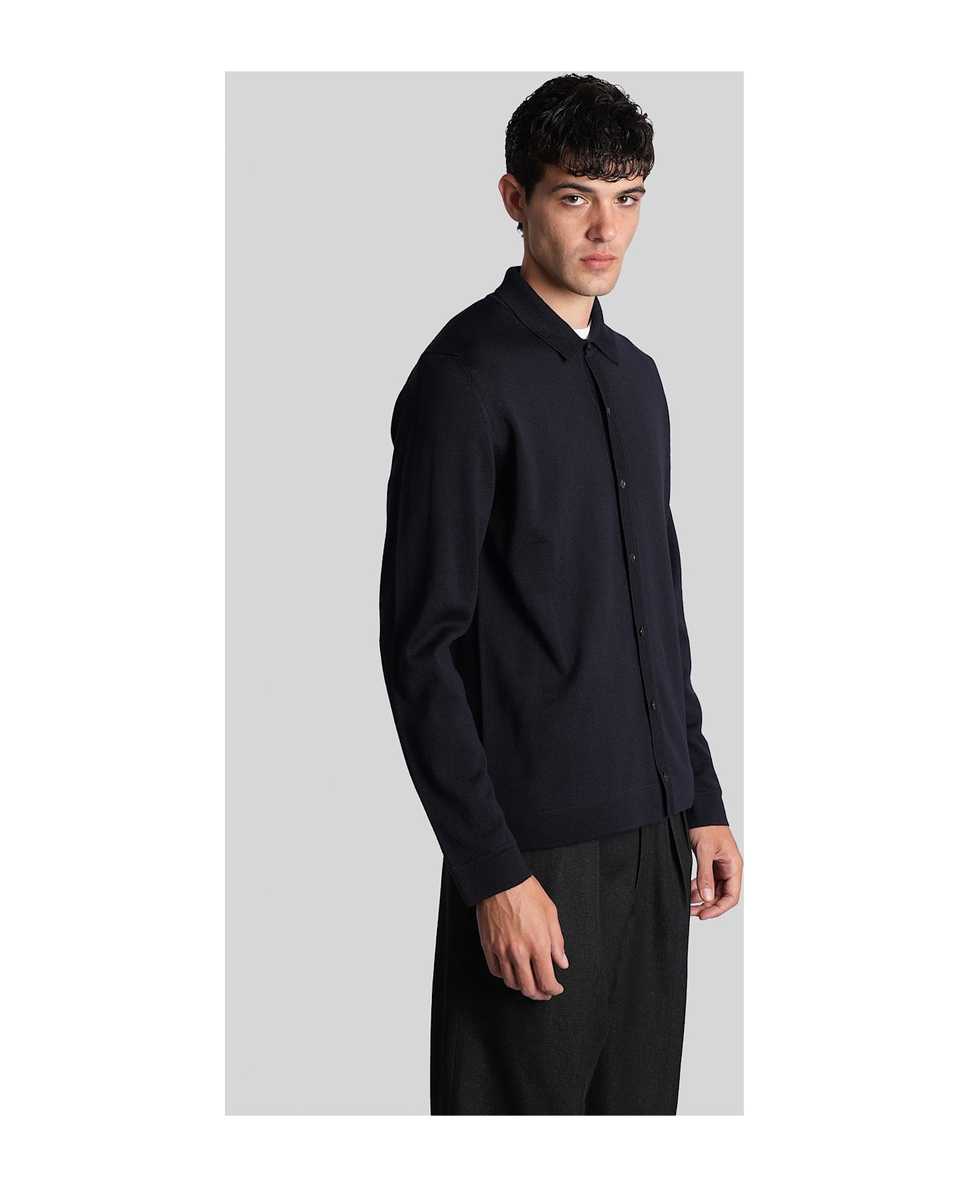 Roberto Collina Cardigan In Blue Wool - blue