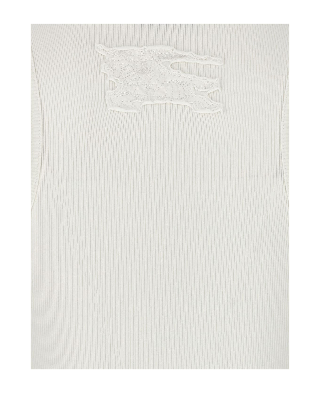Burberry Logo Embroidery Tank Top - White タンクトップ