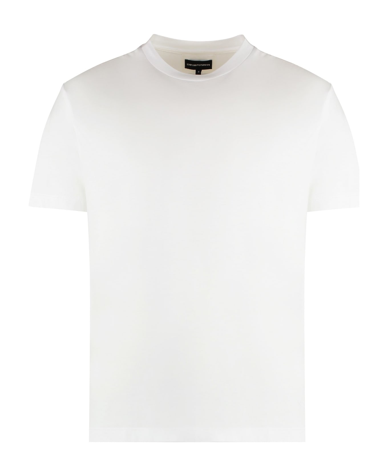 Emporio Armani Blend Cotton Crewneck T-shirt - White