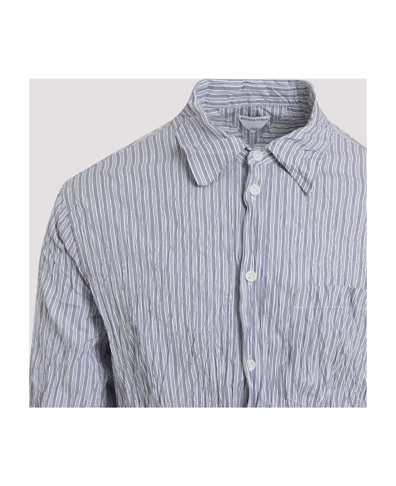 Bottega Veneta Crushed Poplin Shirt - Blue White