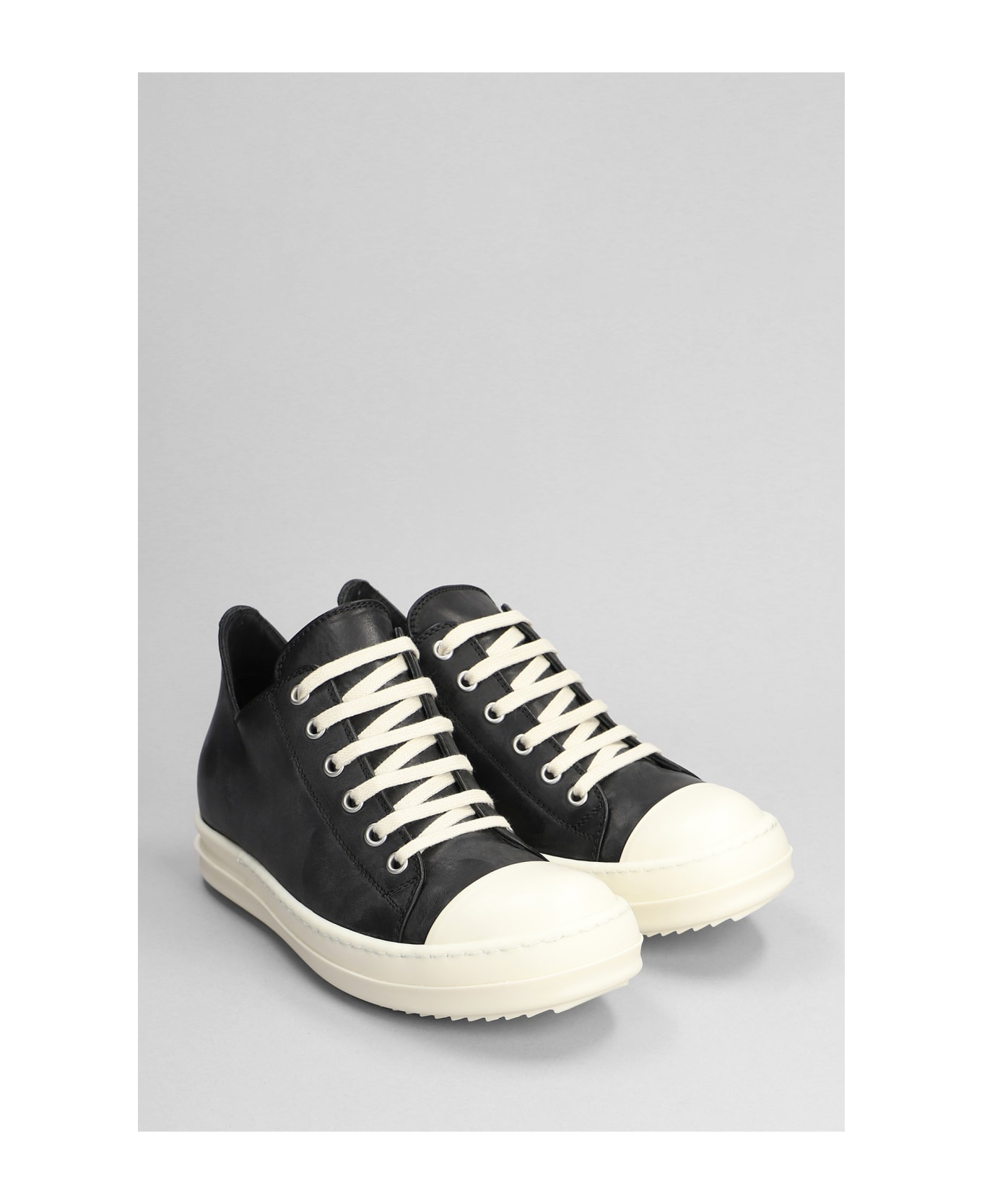 Rick Owens Round-toe Lace-up Sneakers - black スニーカー