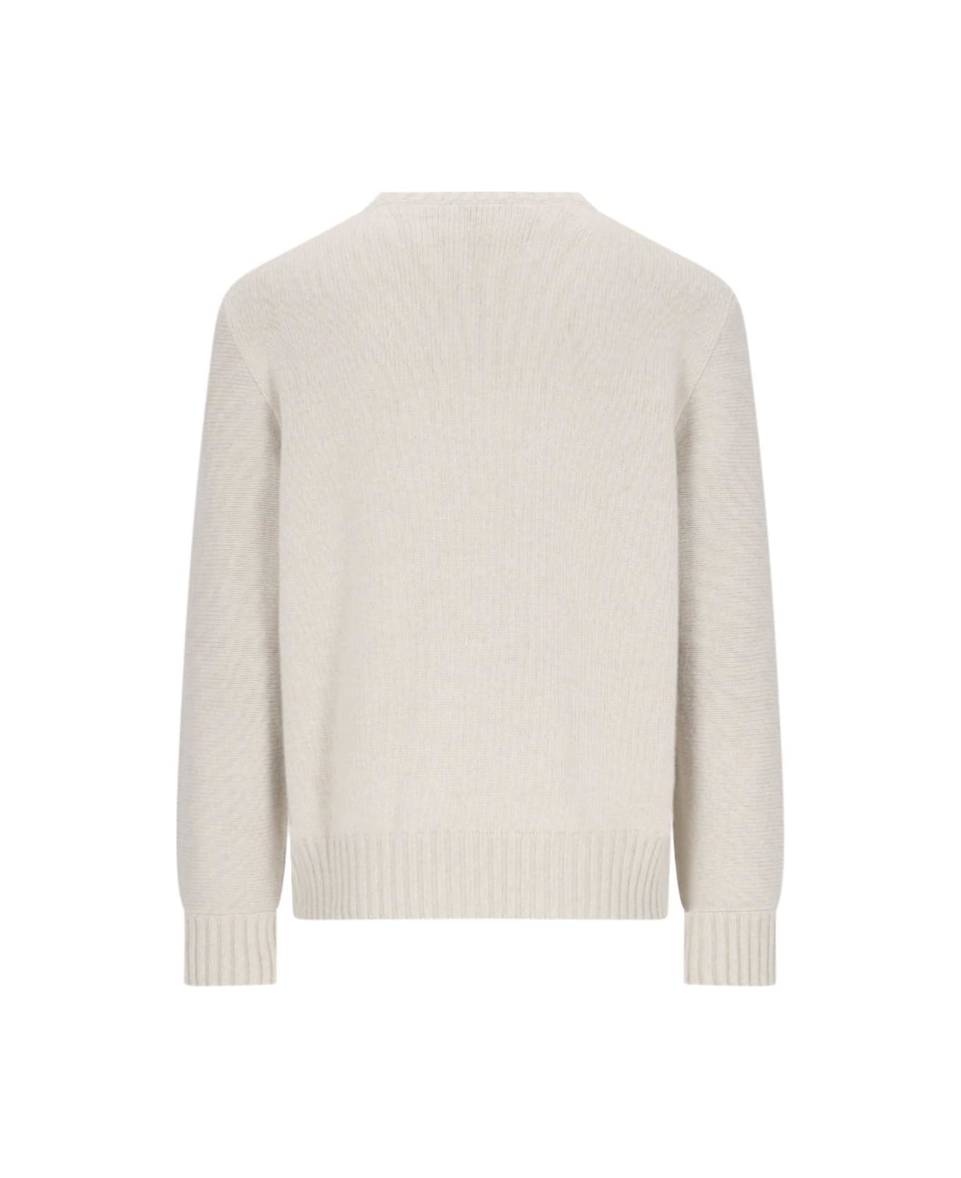 Loro Piana Cashmere Crew Neck Sweater - IVORY LACE MEL NUTMEG SEE MEL