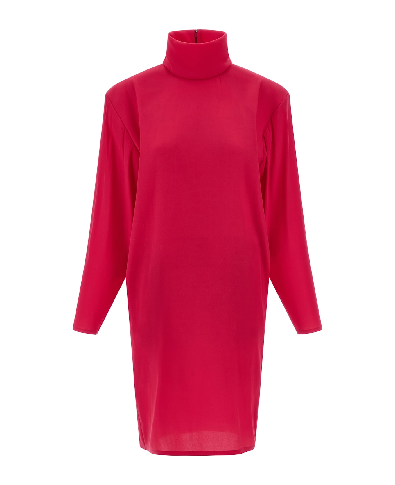 Saint Laurent Structured Shoulder Dress - FUCHSIA