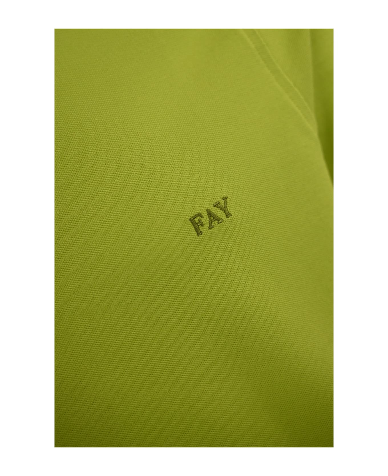 Fay Stretch Cotton Polo Shirt - Lime