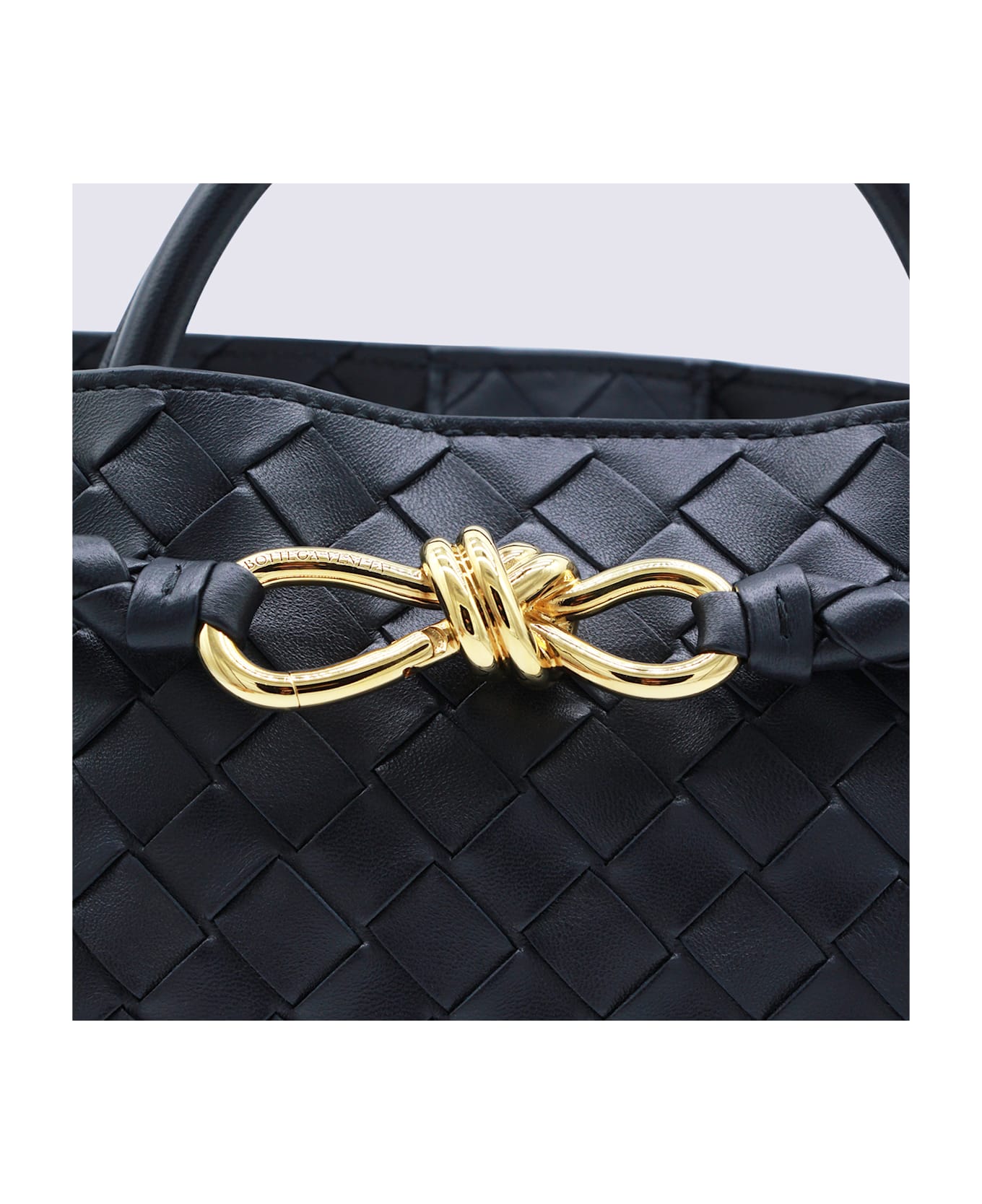 Bottega Veneta Black Leather Andiamo Top Handle Bag - NOCTURNAL-M.BRNOCT