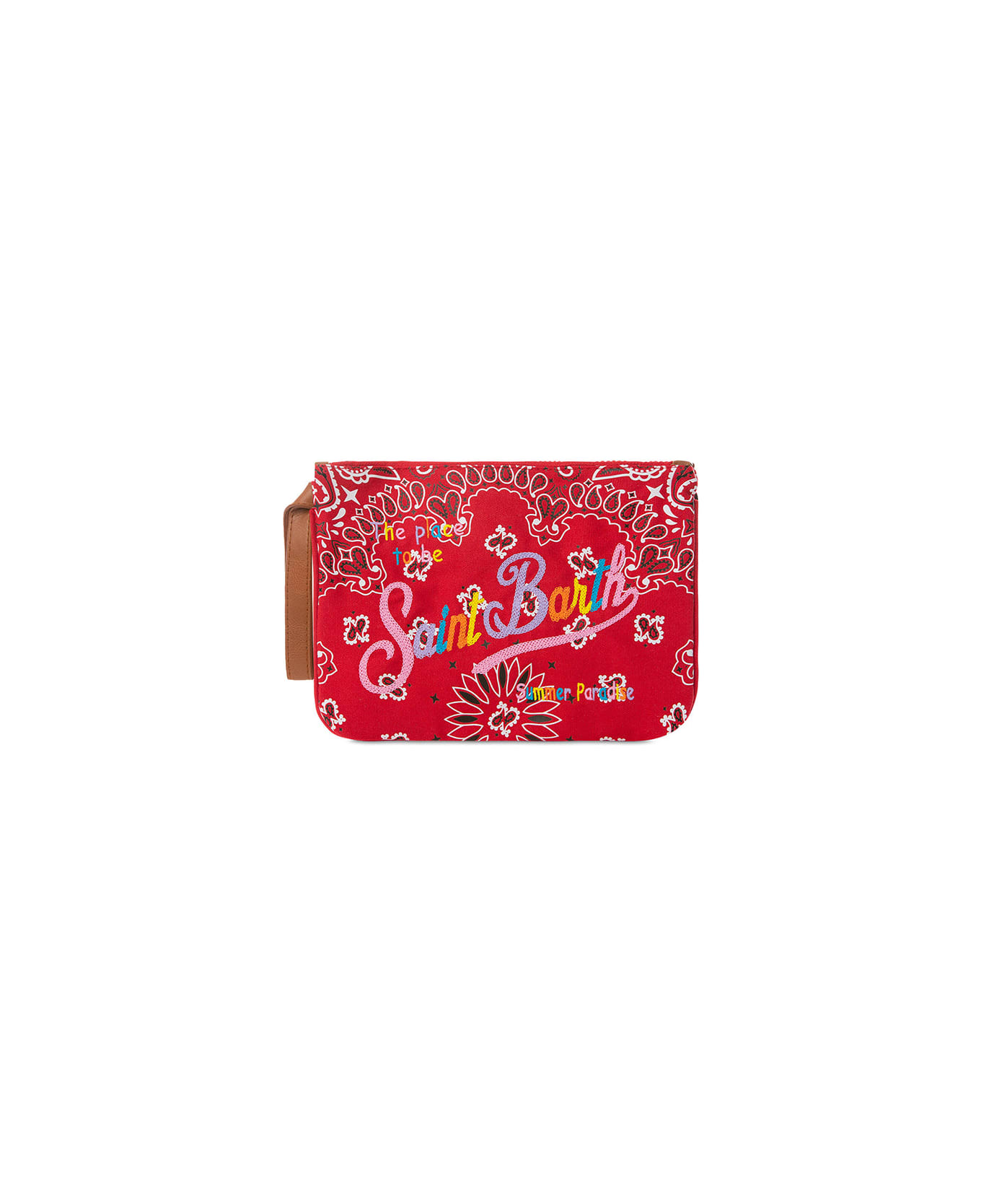 MC2 Saint Barth Parisienne Canvas Pouch Bag With Bandanna Print - RED トラベルバッグ