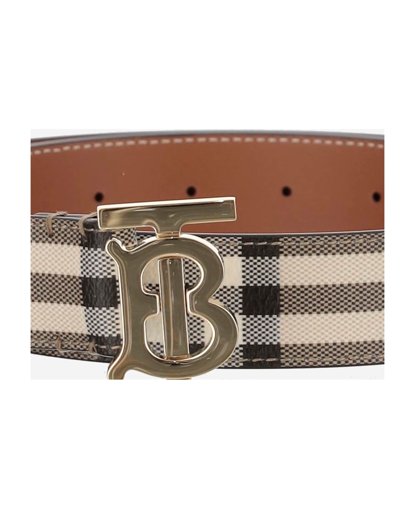 Burberry Classic Check Tb Belt - Beige