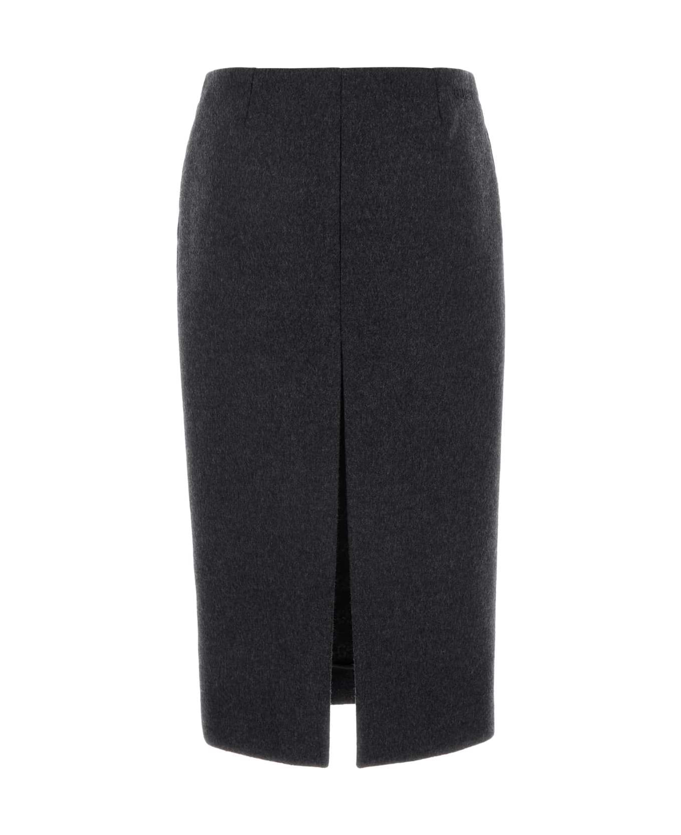 Gucci Charcoal Wool Blend Skirt - DARKGREYLIGHTGREY