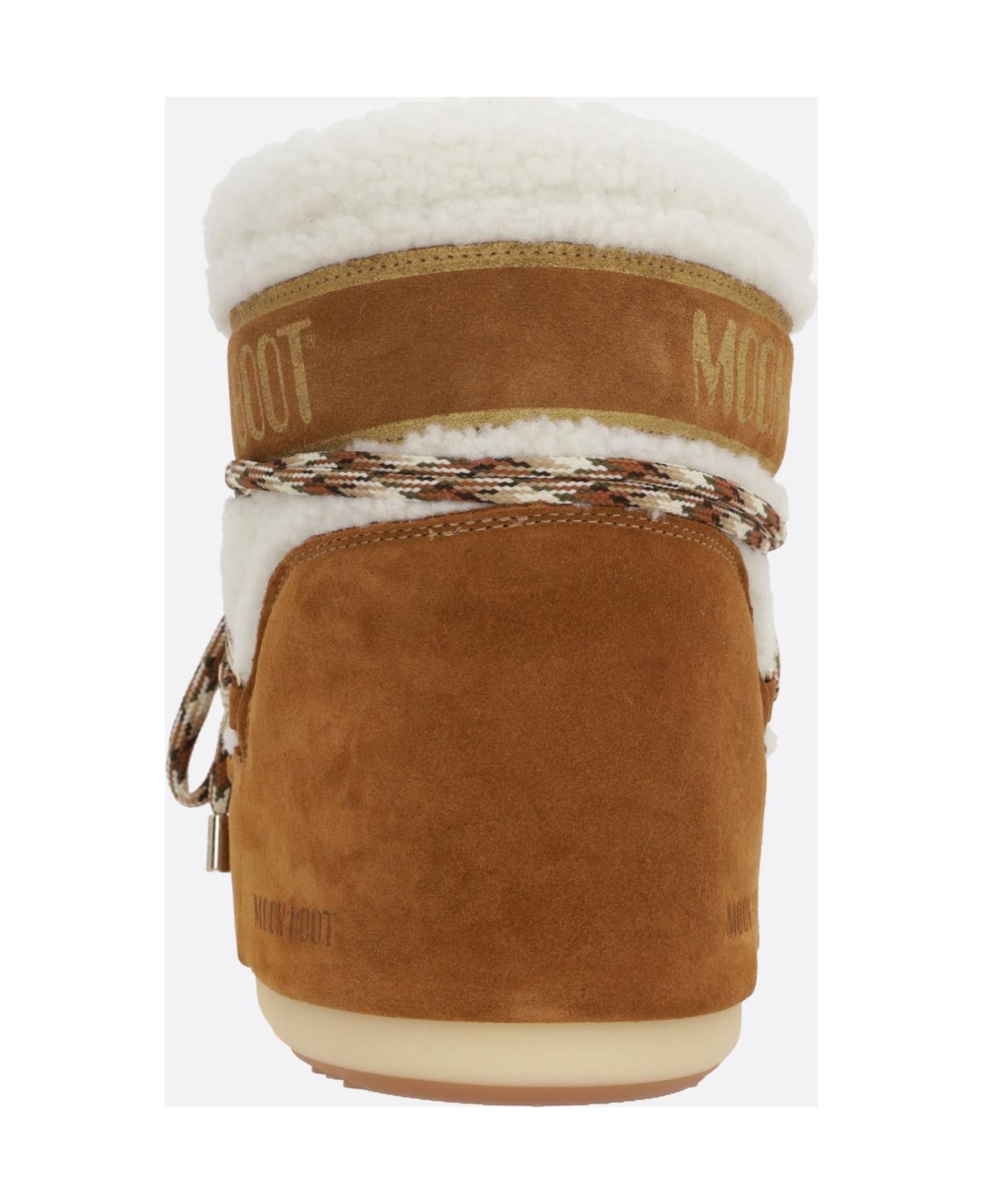 Moon Boot Mb Icon Low Suede And Shearling Snow Boots - Whisky/ off white