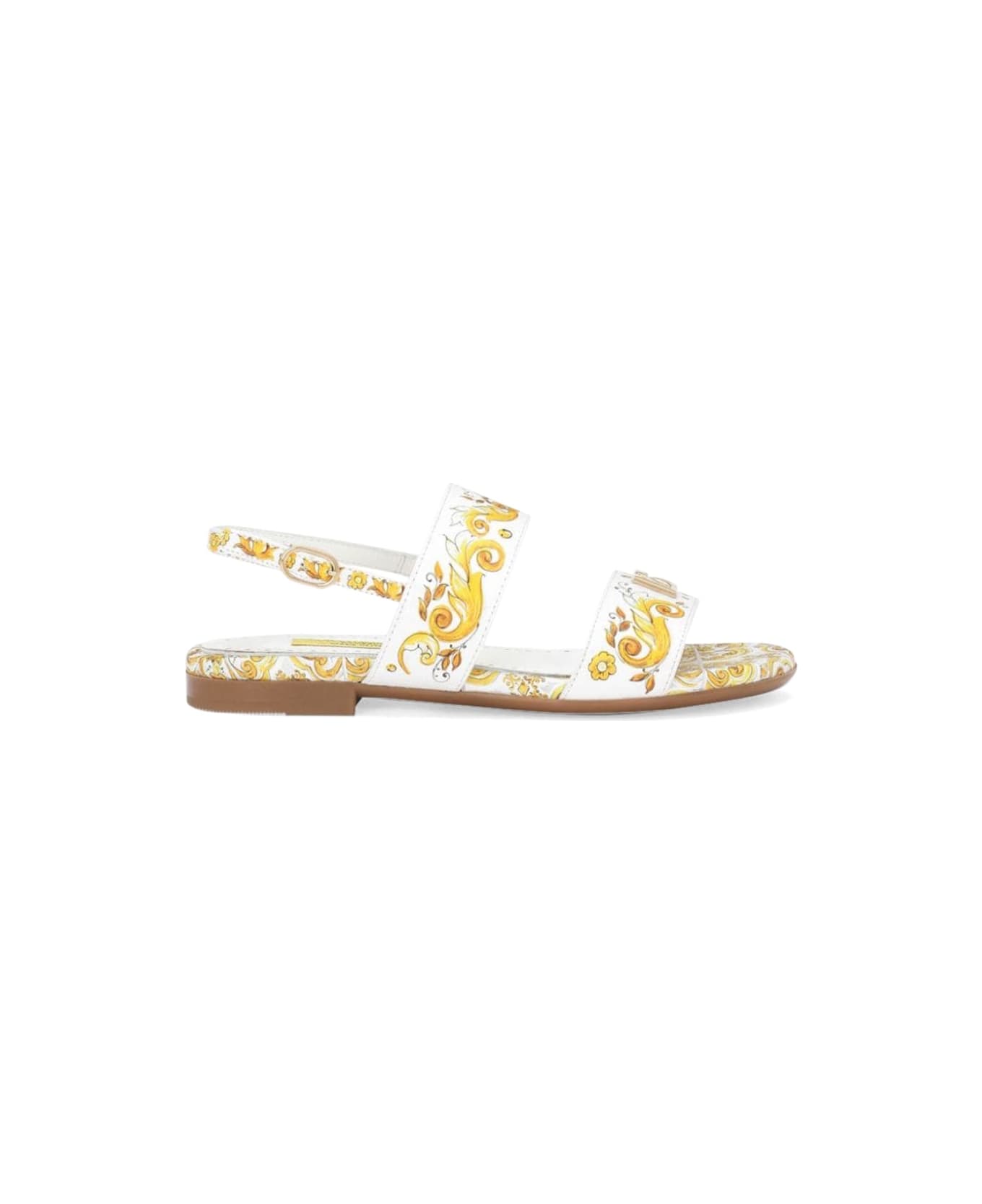 Dolce & Gabbana Printed Calf Sandal - YELLOW