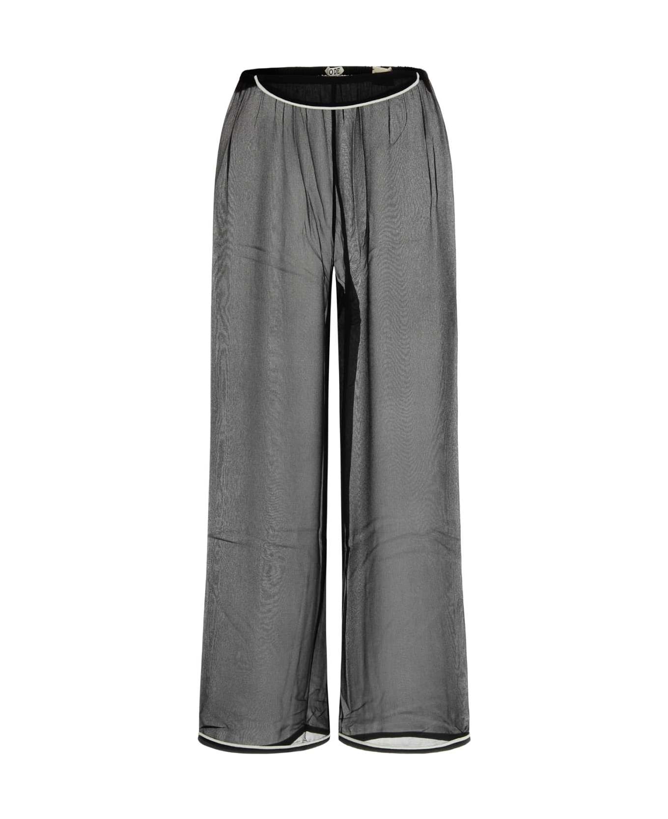 Bode Black Silk Wide-leg Pant - BLACK