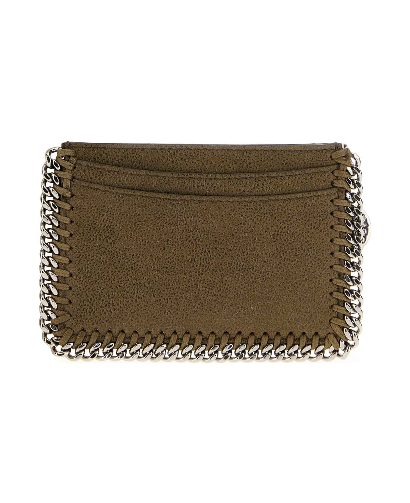 Stella McCartney Olive Green Shaggy Deer Falabella Card Holder - OLIVE