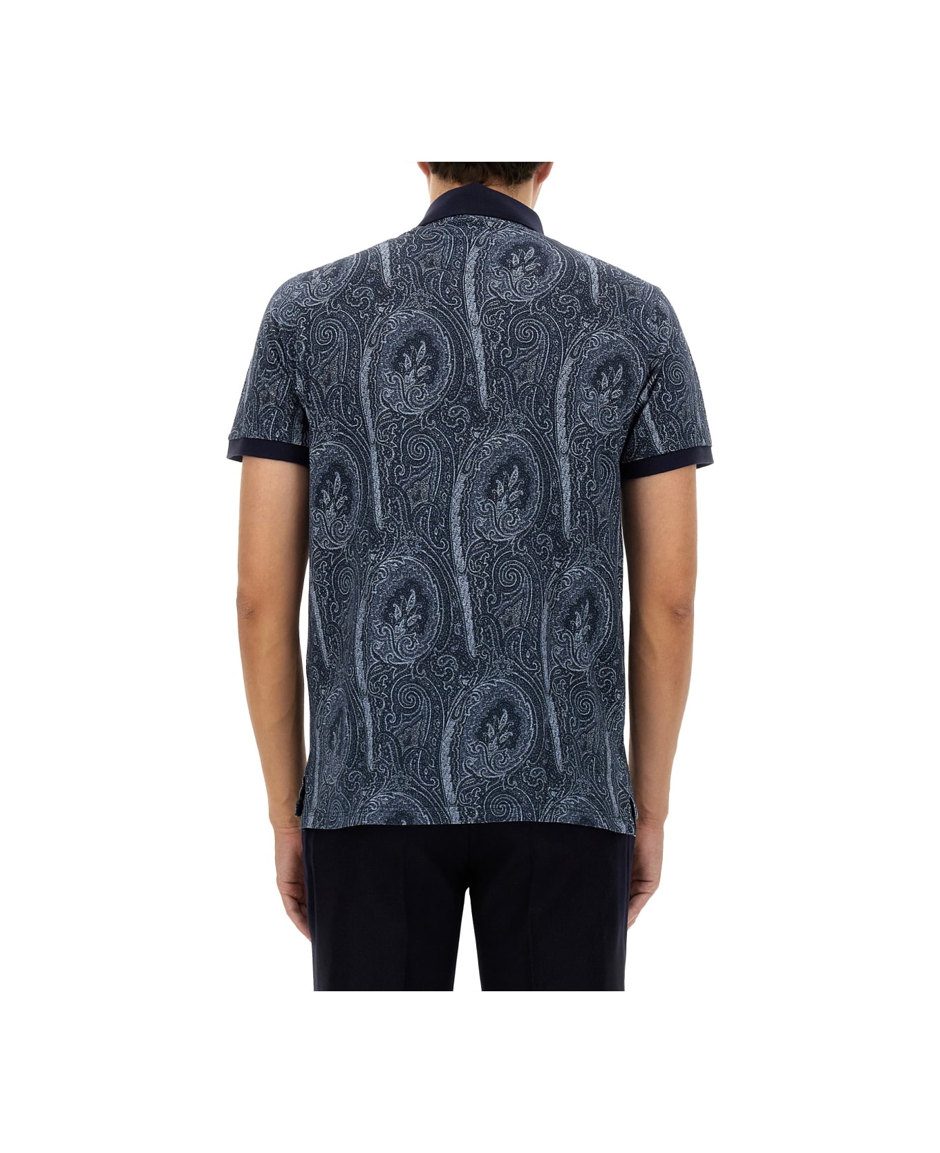 Etro Polo Shirt With Print - Blue