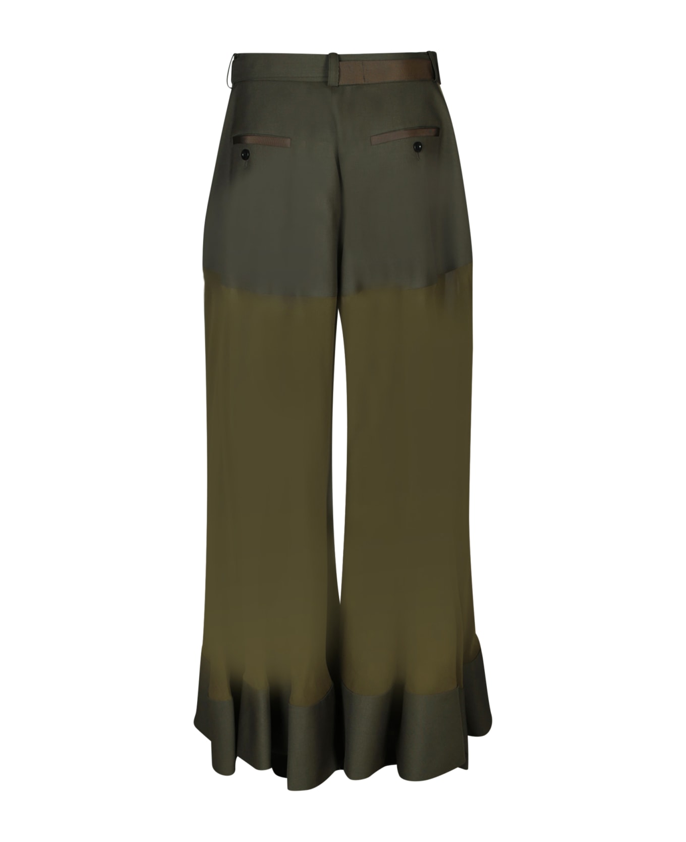 Sacai Suited Mix Khaki Trousers - Green ボトムス