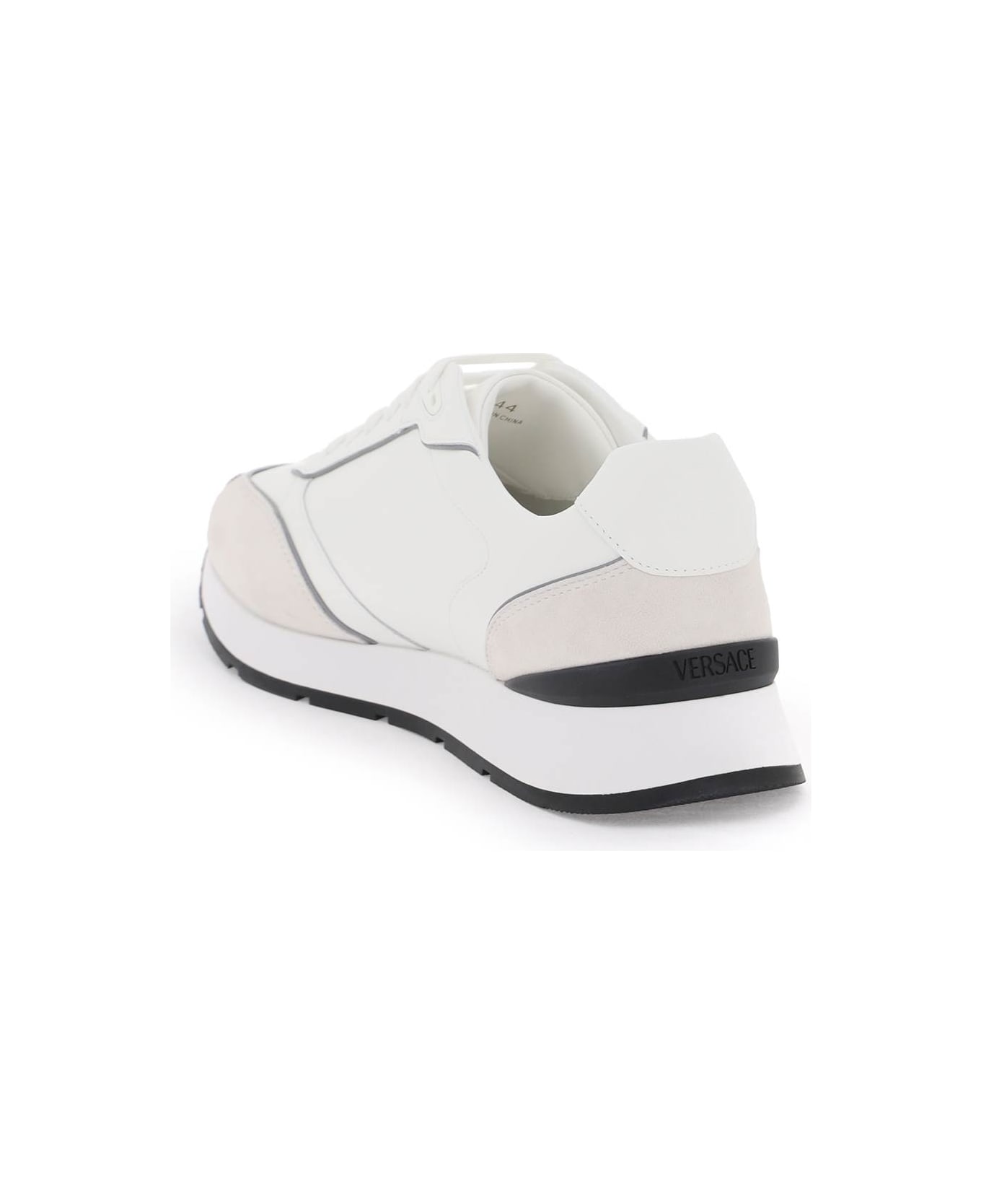Versace White Leather Sneakers - WHITE (White)