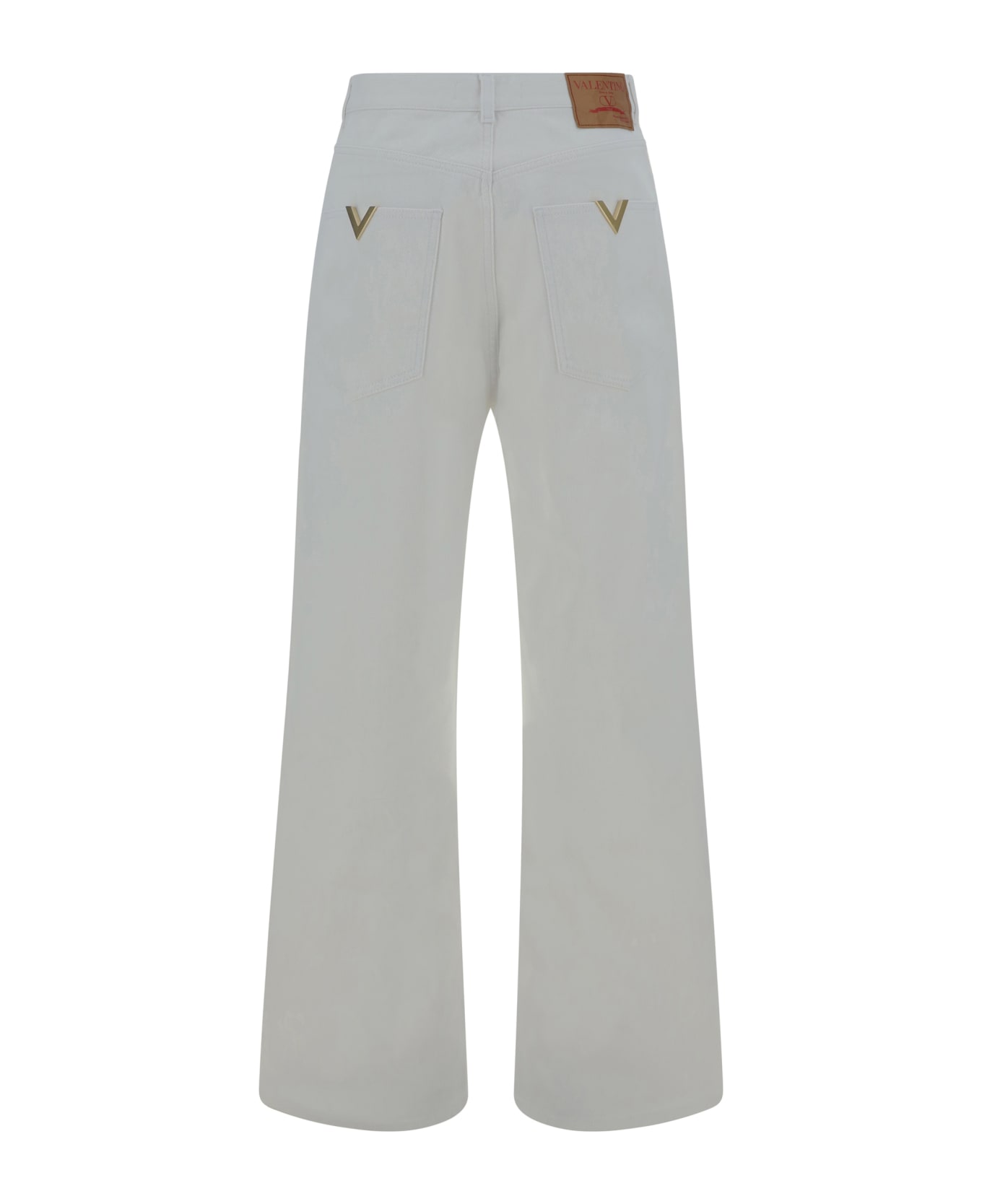 Valentino Solid Pants - Bianco ボトムス