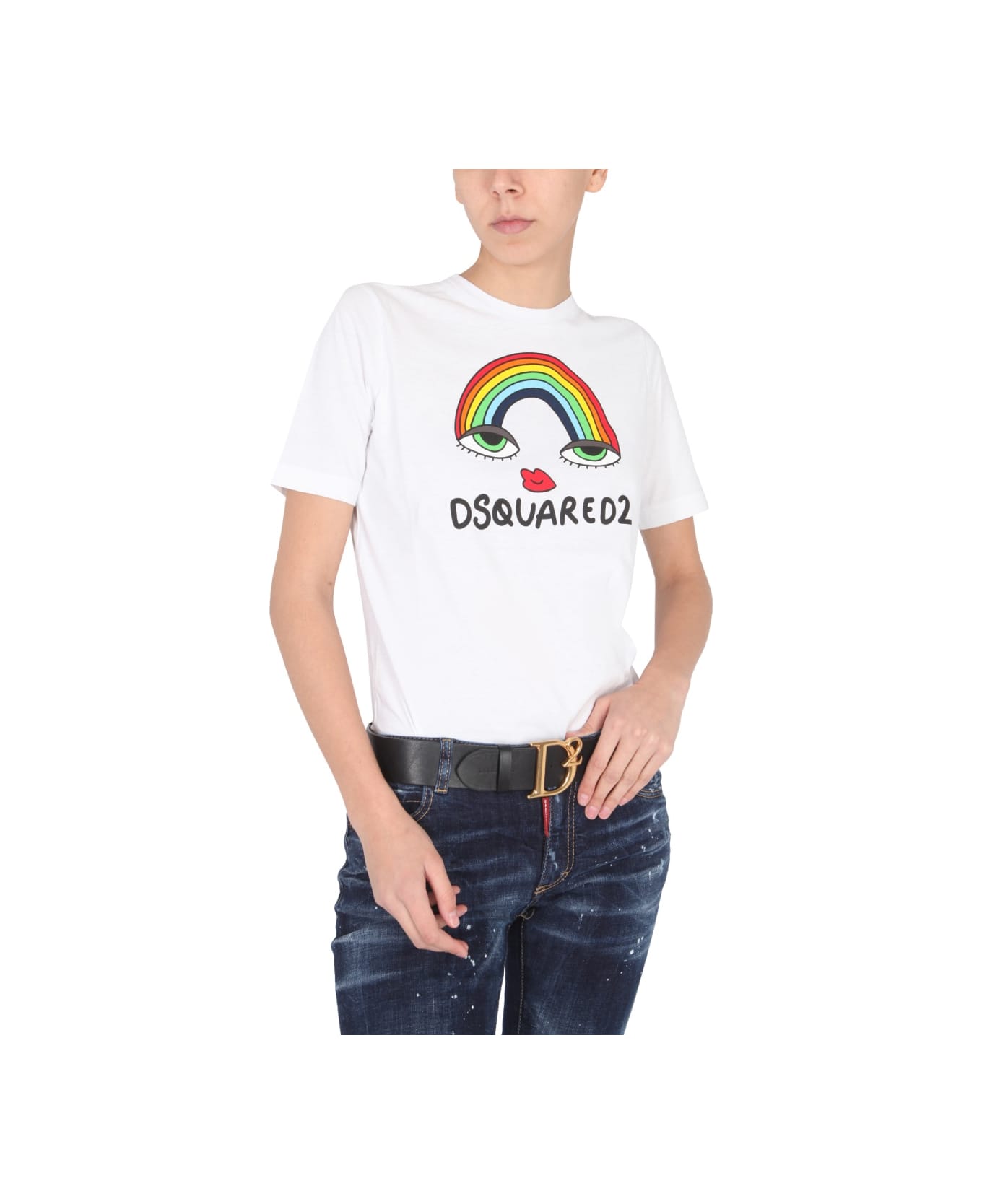 Dsquared2 T-shirt "rainbow Renny" - WHITE