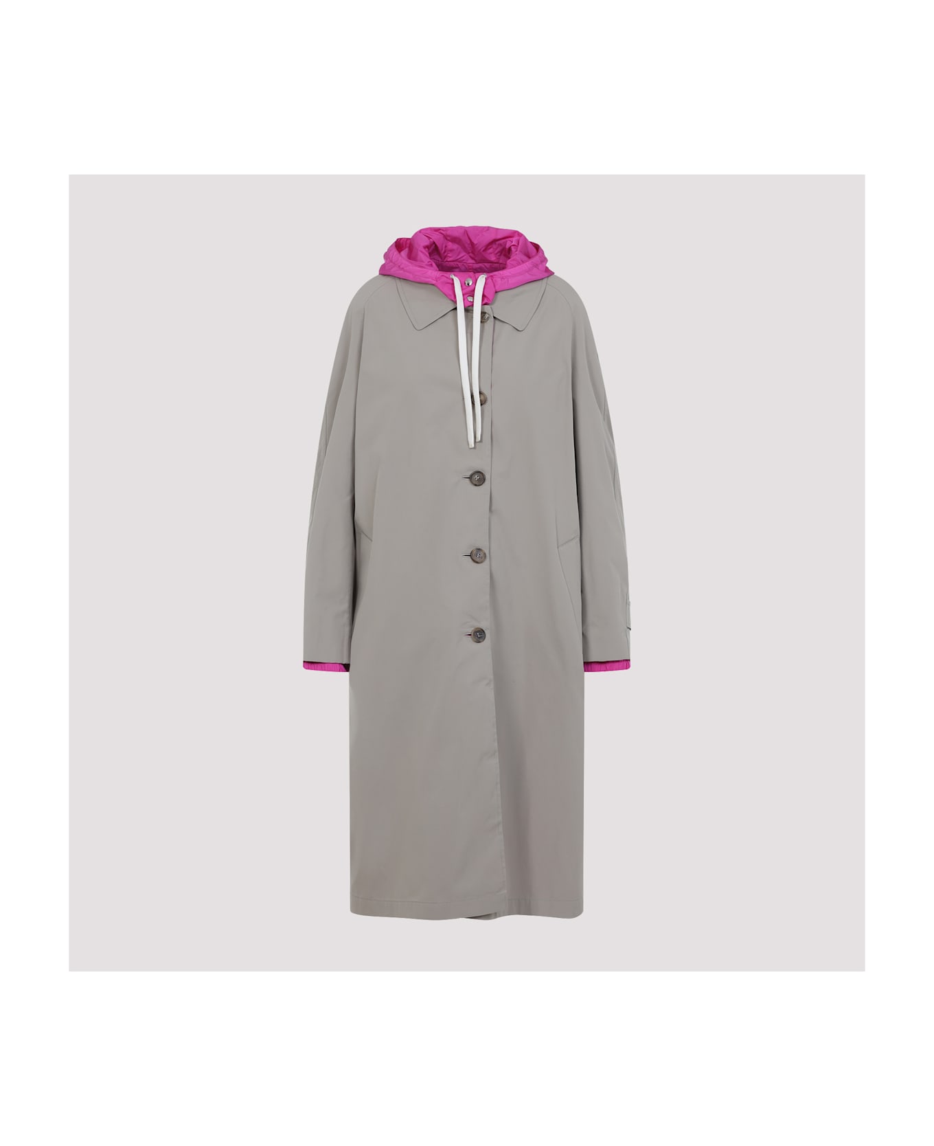 Miu Miu Cappuccino Cotton Blend Reversible Overcoat - ARGILLAAZALEAVIOLA