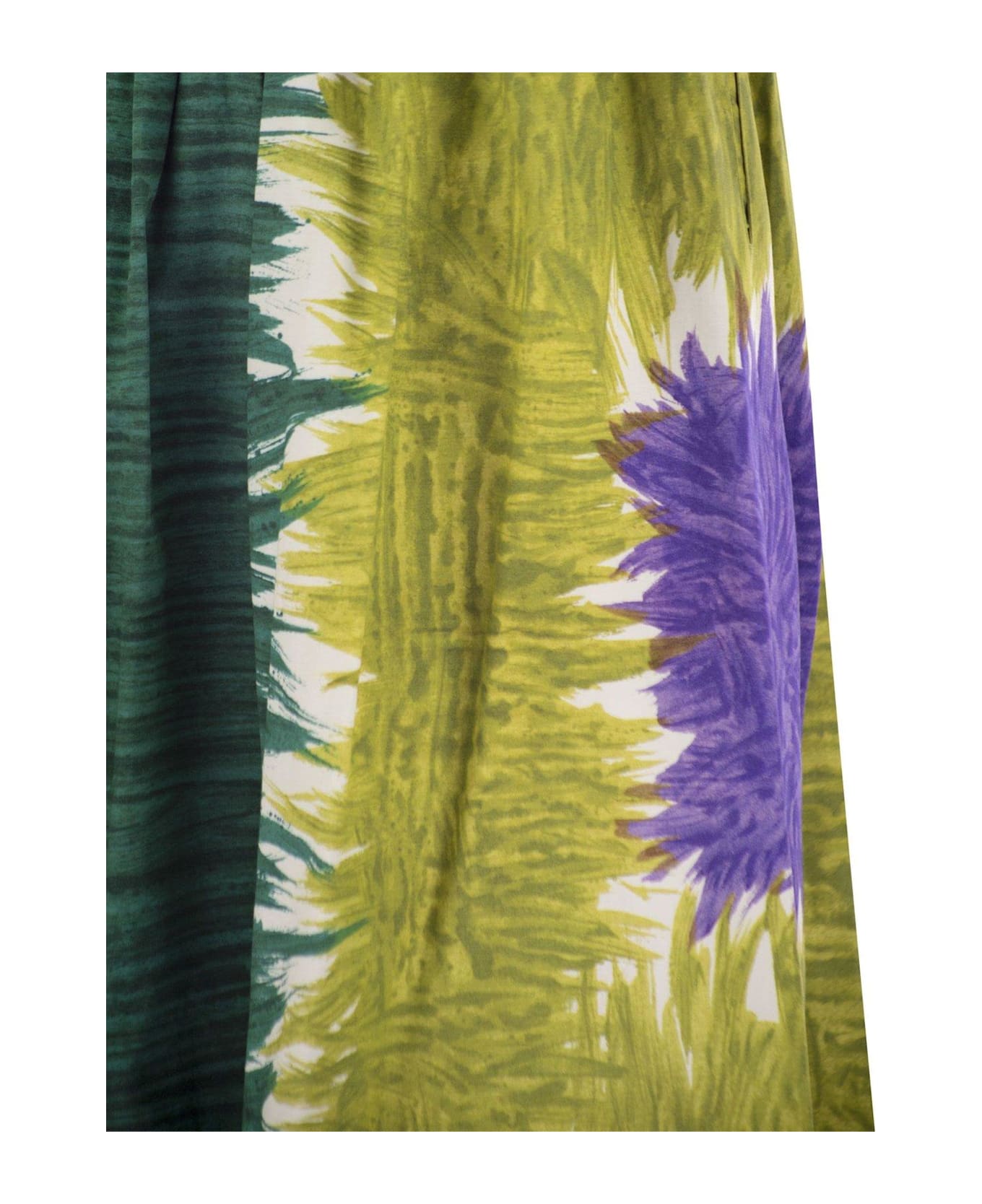 Weekend Max Mara Circeo Geometric Patterned Pleated Skirt - Multicolor
