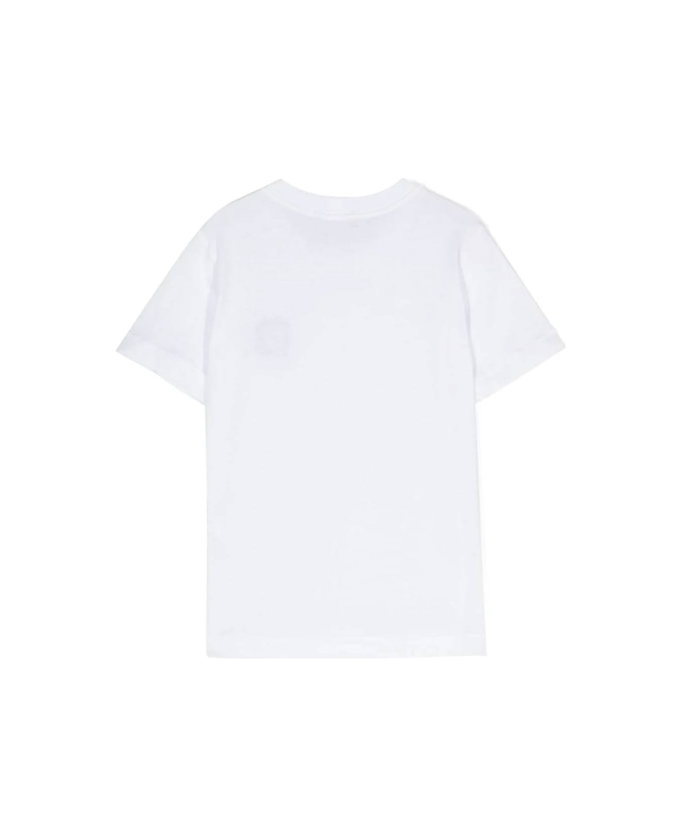 Stone Island Junior Compass-patch Crewneck T-shirt - White