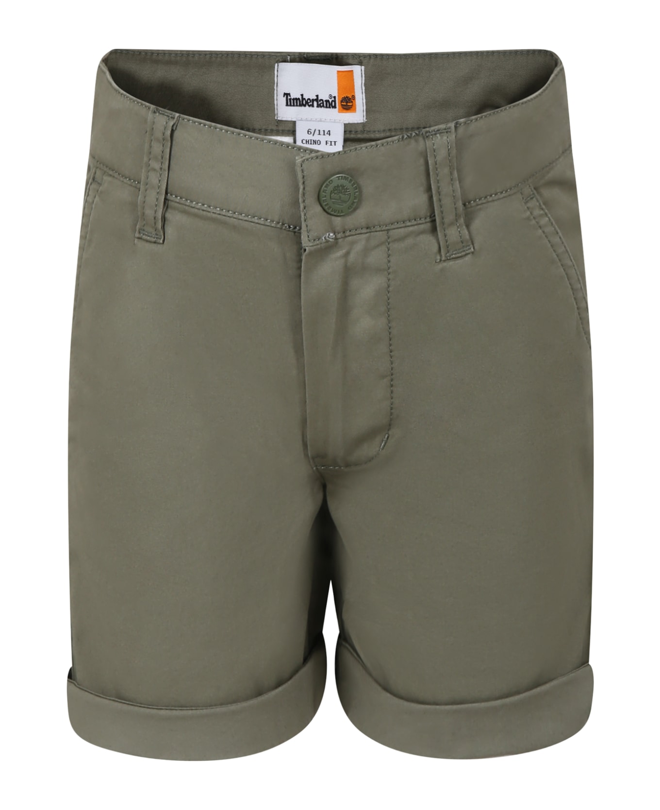 Timberland Green Shorts For Boy With Logo - Green
