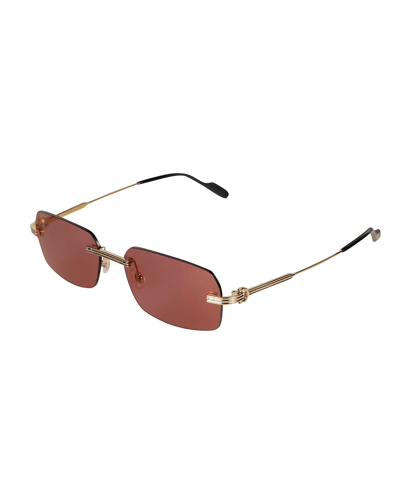 Cartier Eyewear Rectangular Sunglasses Sunglasses - Gold/Red