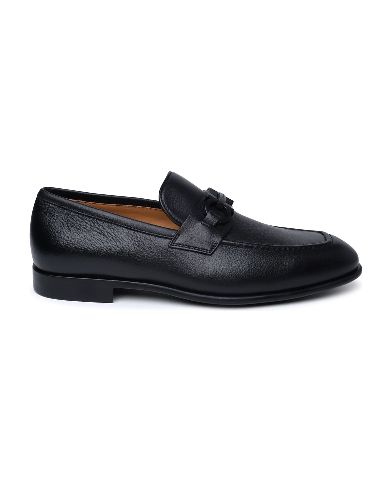 Ferragamo Black Leather Loafers - Black