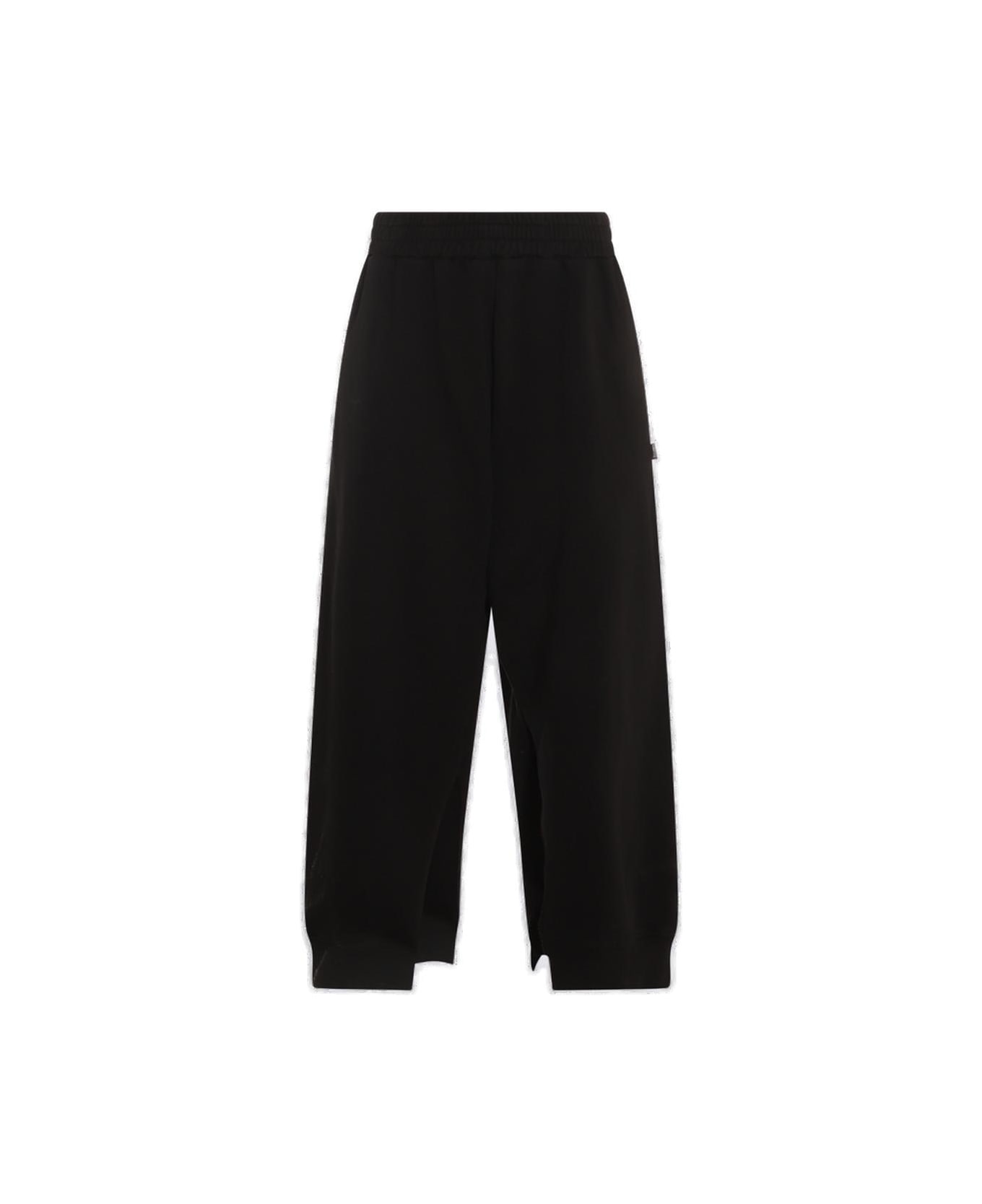 MM6 Maison Margiela Silt Detailed Cropped Sweatpants - BLACK