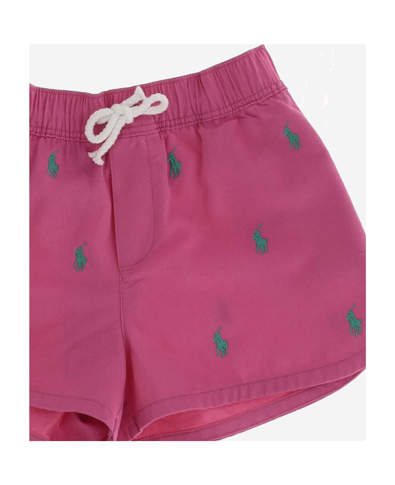 Polo Ralph Lauren Cotton Short Pants With Logo - Pink ボトムス