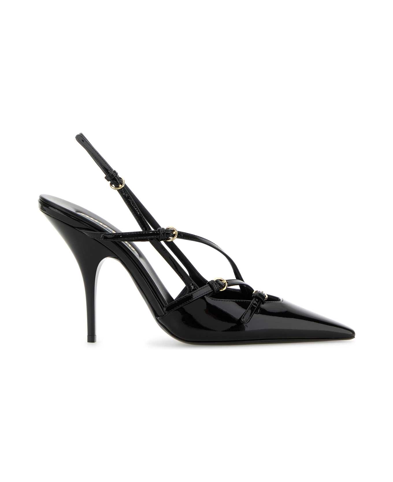 Miu Miu Black Leather Pumps - NERO
