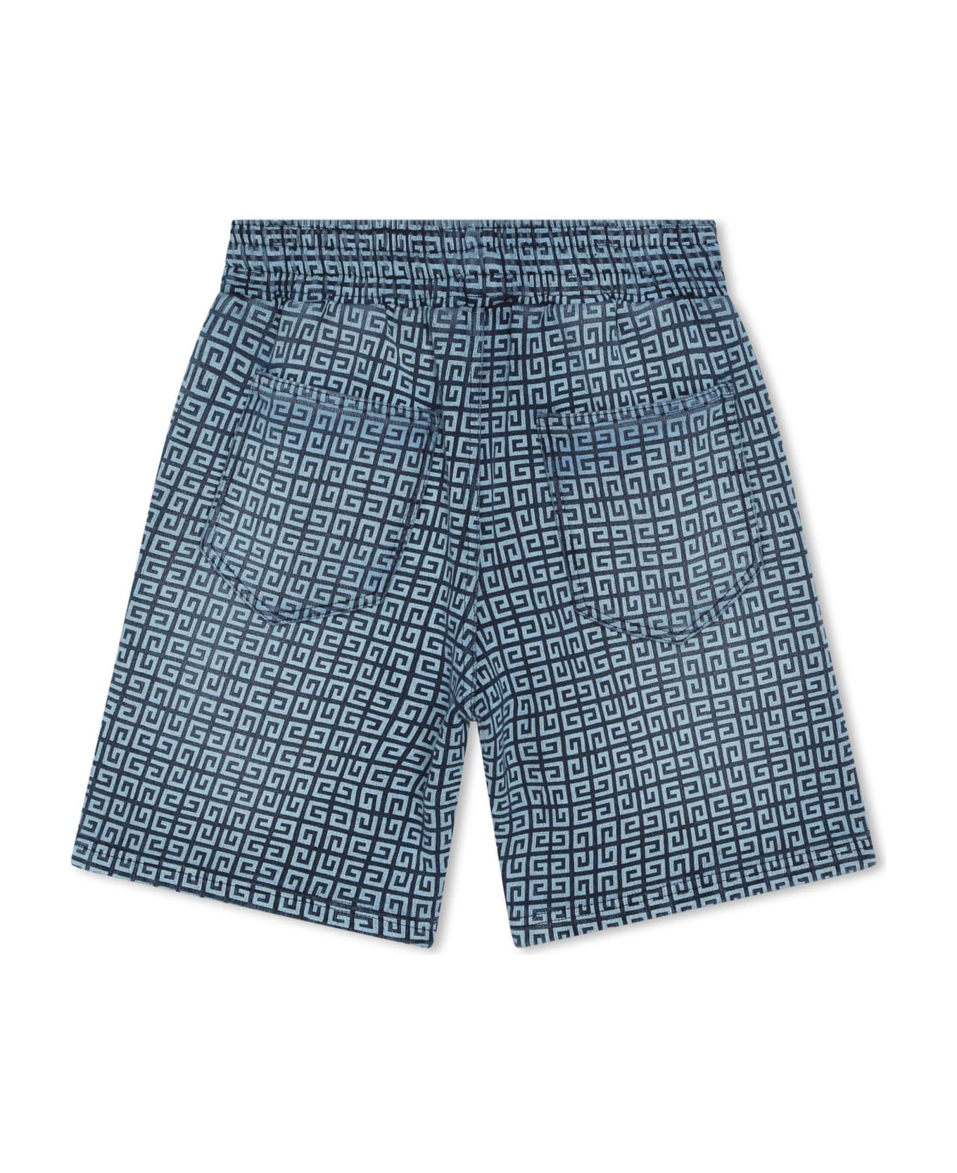 Givenchy Denim Shorts With 4g Print - Blue