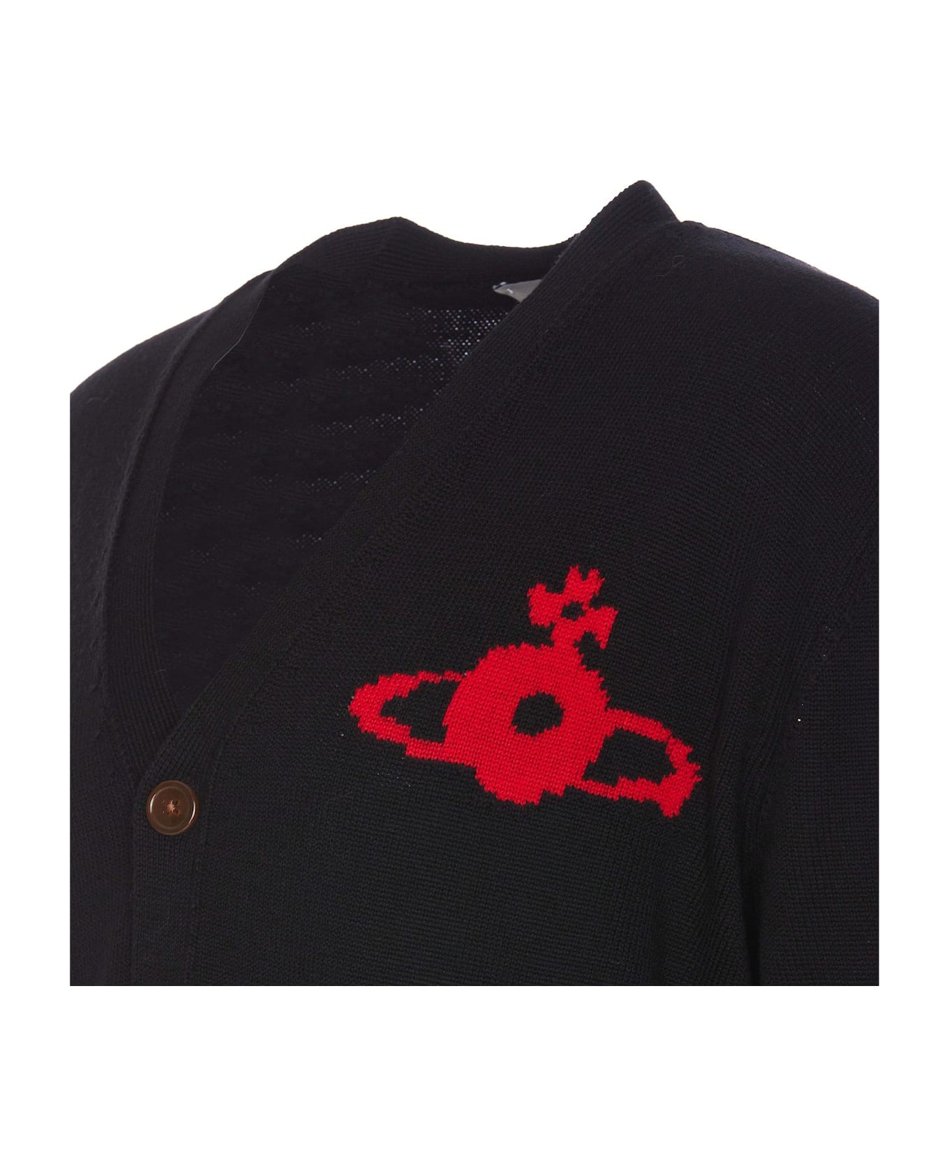 Vivienne Westwood Button-up V-neck Cardigan - BLACK