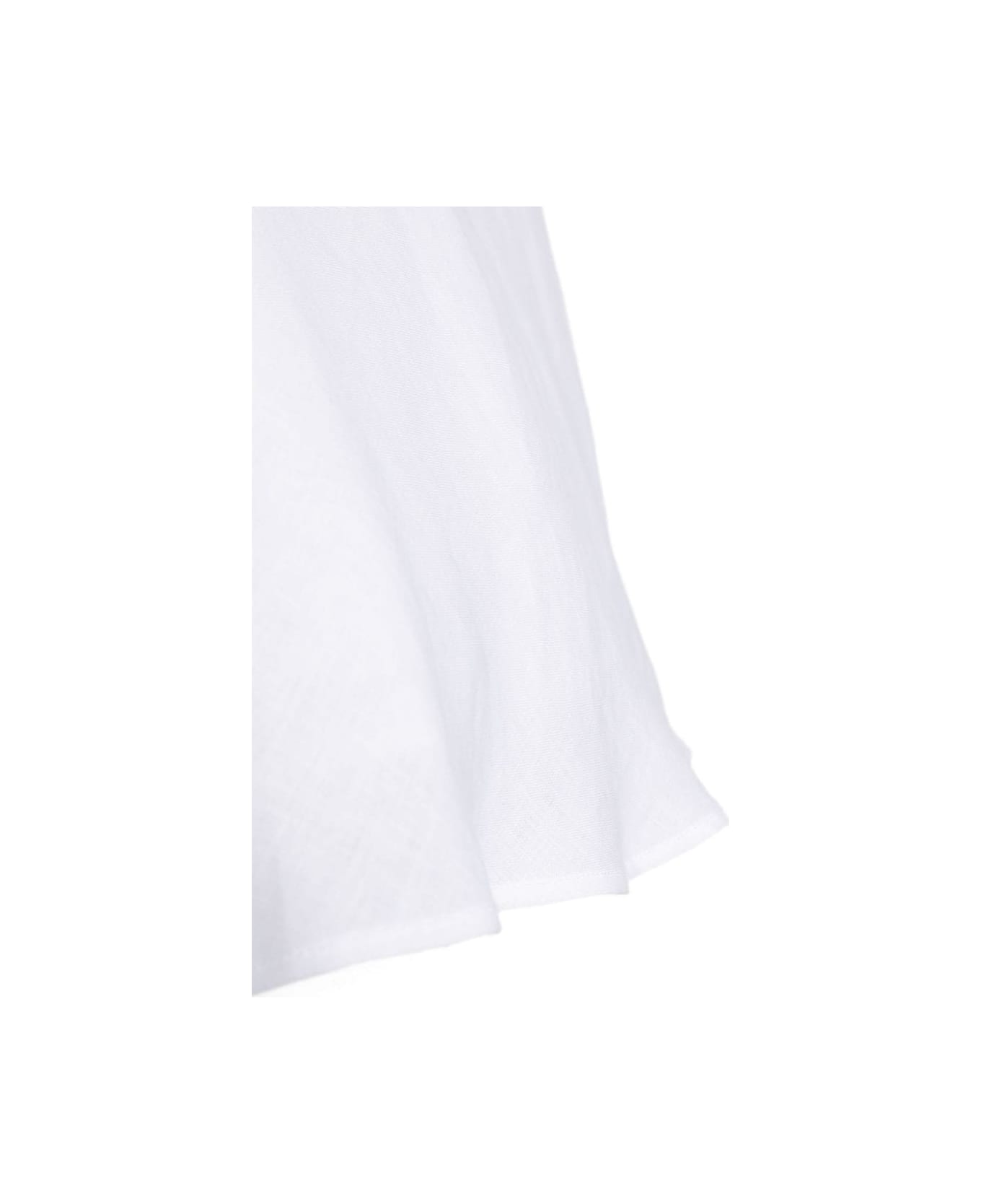 Il Gufo White Linen Dress With Ruffles - White