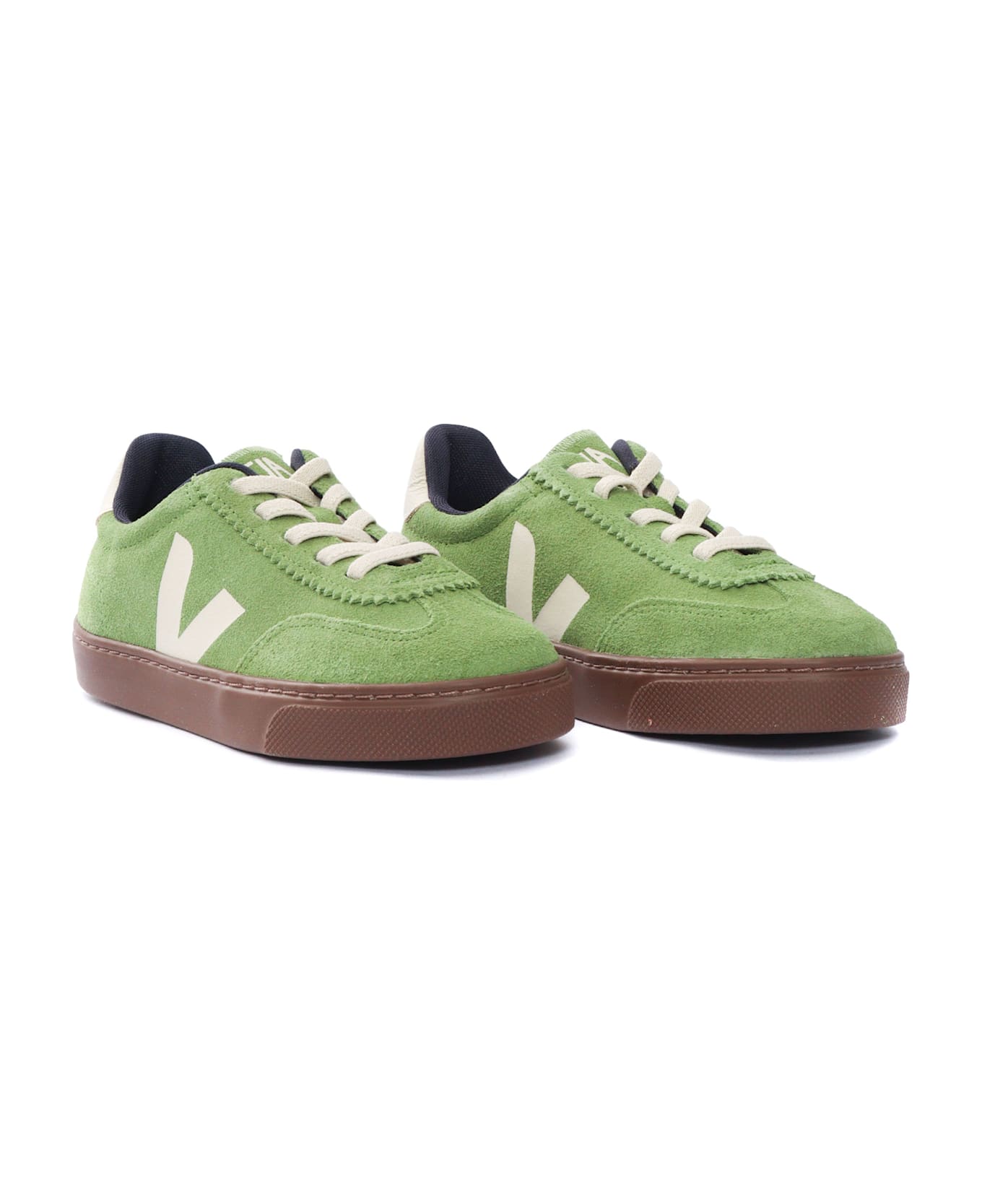 Veja Small Volley Suede Kiwi_pier_bark Sneakers - GREEN