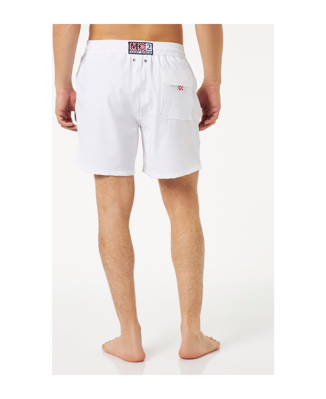 MC2 Saint Barth Man White Comfort Swim Shorts - WHITE